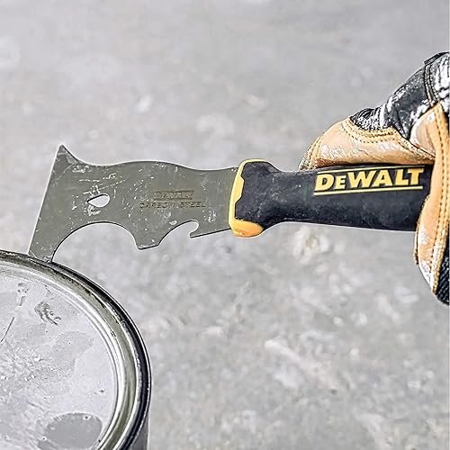 Miniatura 9 de DEWALT Herramienta de pintor 9 en 1 | Raspador recto, raspador curvo, gouger, limpiador de rodillos, abrelatas, abrebotellas, extractor de uñas,