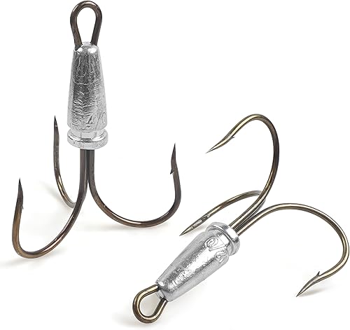 Ganchos de enganche para enganchar ganchos agudos pesados, 4 ganchos de pesca con peso grandes para peces agudos para pesca de cebo, trucha, lubina,