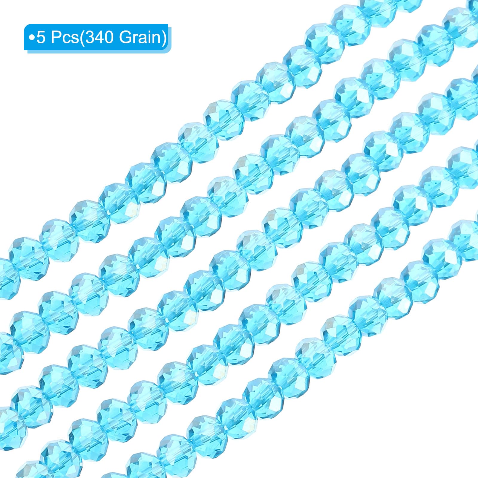PATIKIL 8 mm Briolette Rondelle Glass Beads - Image 3