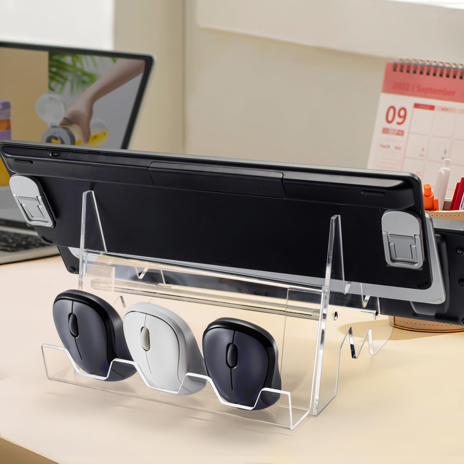 Multiple Keyboard Organizer Rack Snapklik.com : Acrylic Keyboard And Mouse Display Stand, 3 Tier ...