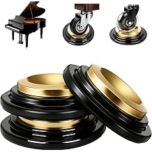 Piano Caster Cups Hardwood Floors 3 Pcs, Double Layer Metal Rubber Grand Piano Floor Protectors, Heavy Duty Non-Slip Felt Bottom Leg Pads for Furniture