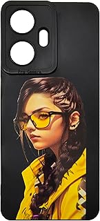 جراب خلفي من السيليكون لحماية الكاميرا متوافق مع موبايل اوبو ريلمي C55 4G - نارزو N55 - تصميم 53 أسود