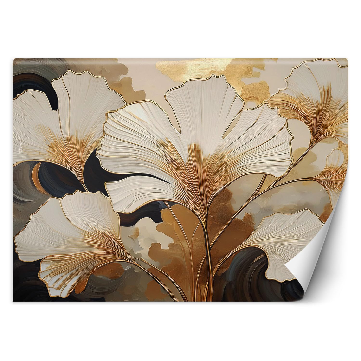 Papier peint 3D feuilles de style nature botanique Feeby pour habiller vos murs