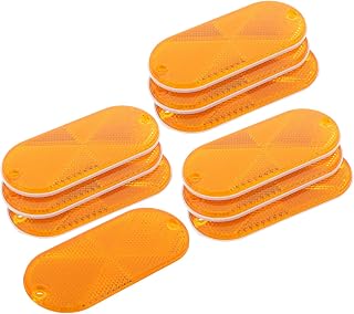 10pcs High Reflectivity Trailer Reflectors for Driveway Fence Posts Mailboxes Easy to Install Oval Car Stick Reflector Stickers for Boats Trucks Safety