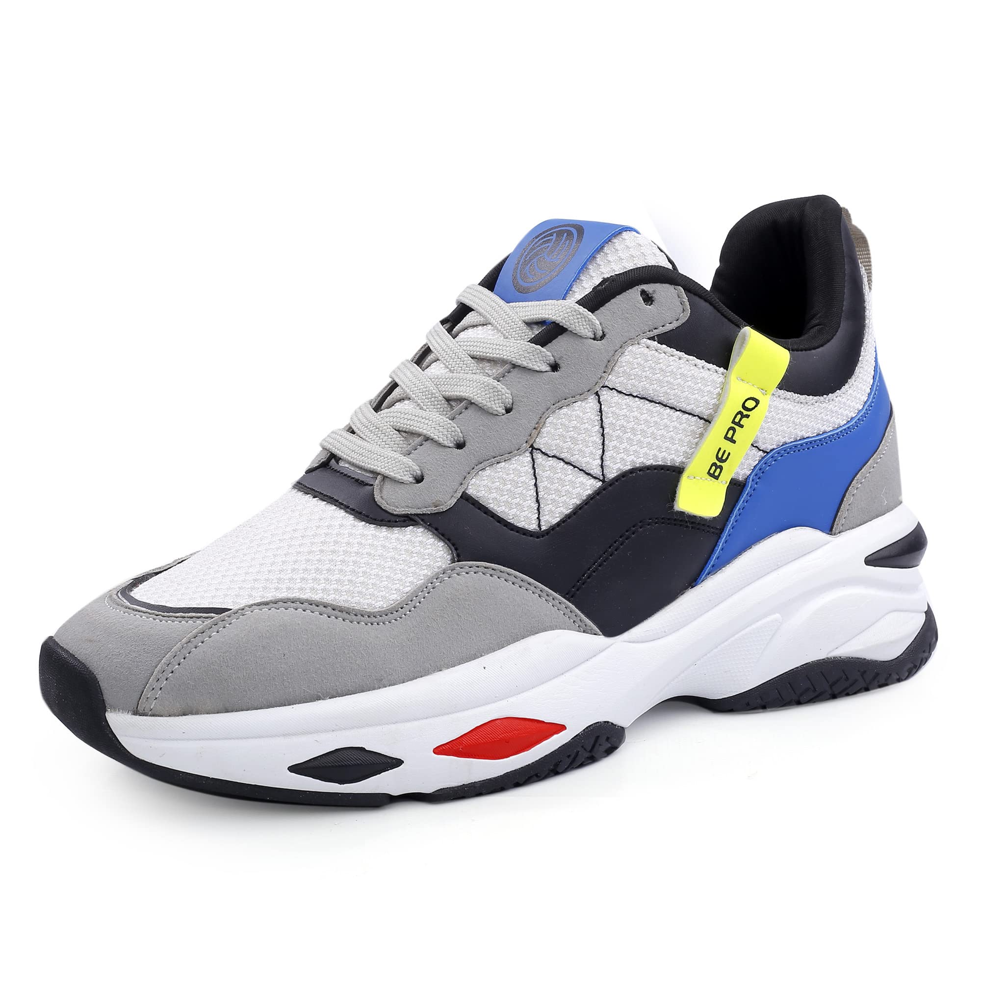 Bacca Bucci® Mens Comfy Mid-Top Casual Chunky Streetwear Fashion Sneakers | Colorblocked Inspired | Model: Thunder- Grey, Size UK9 (B09LS52FHR) Amazon Price History, Amazon Price Tracker