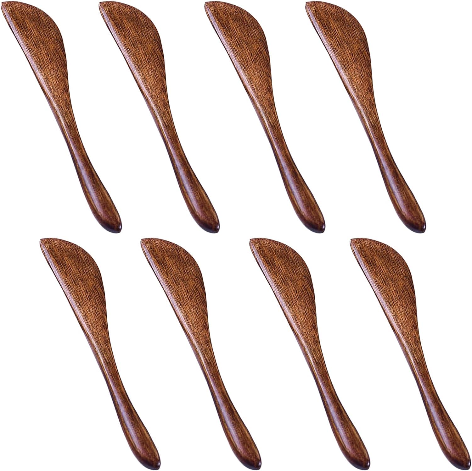 8 Pack Wooden Butter Knife, 6 Inch Condiment Knives Wood Super Handy Kitchen Utensils Peanut Jelly Spreader
