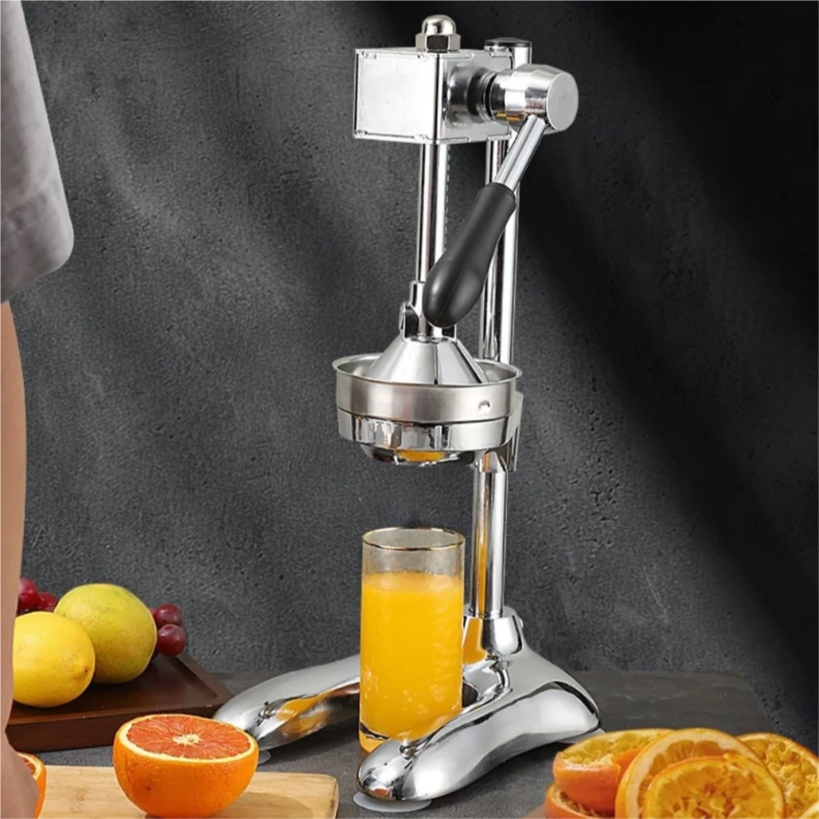 Exprimidor manual de frutas, Exprimidor manual de cítricos de acero inoxidable, limón, naranja, lima, pomelo, plateado