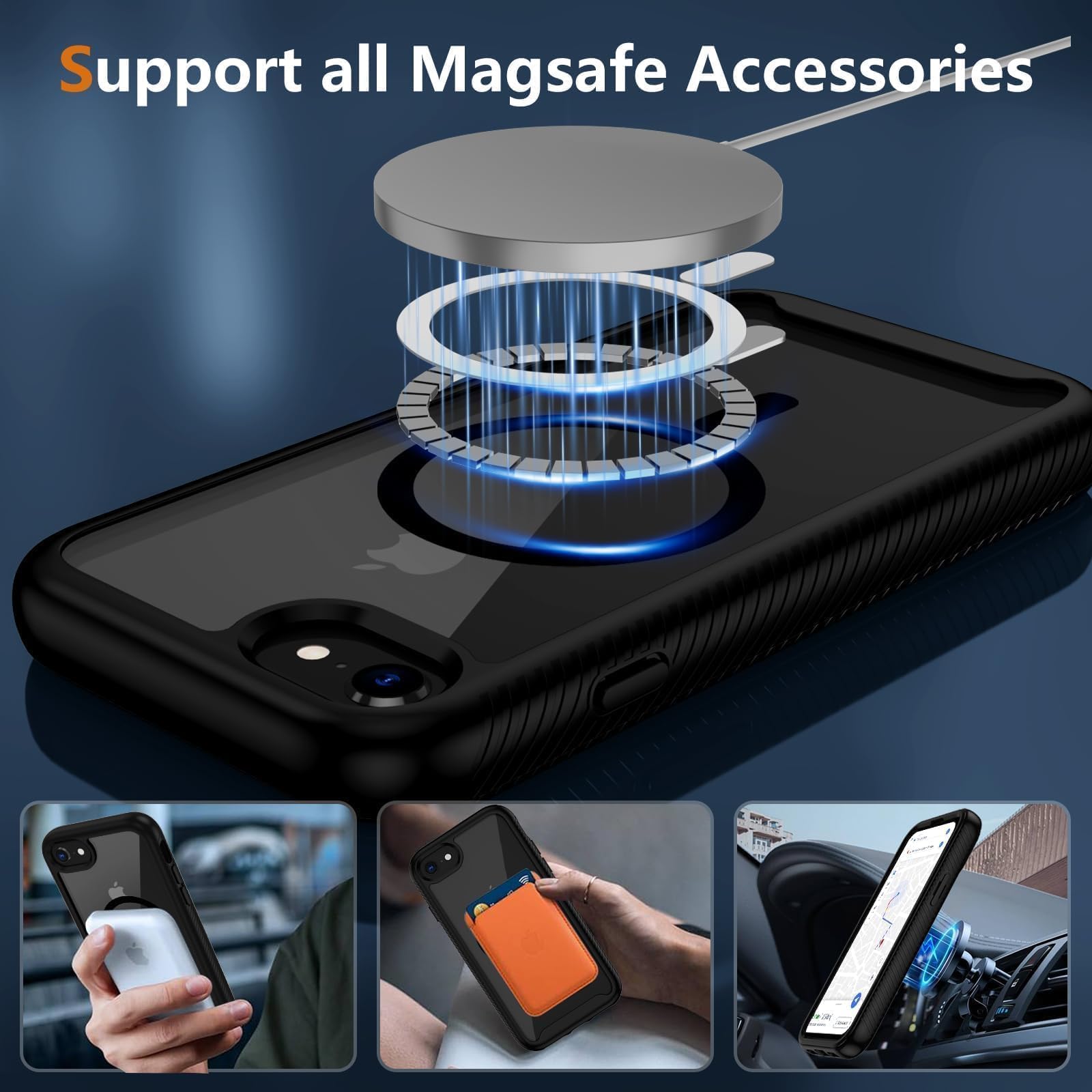 CUSTODIA MAGNETICA PER Iphone SE, Iphone 8, Custodia Iphone 7, Compatibile Con M EUR 31,57 - IT