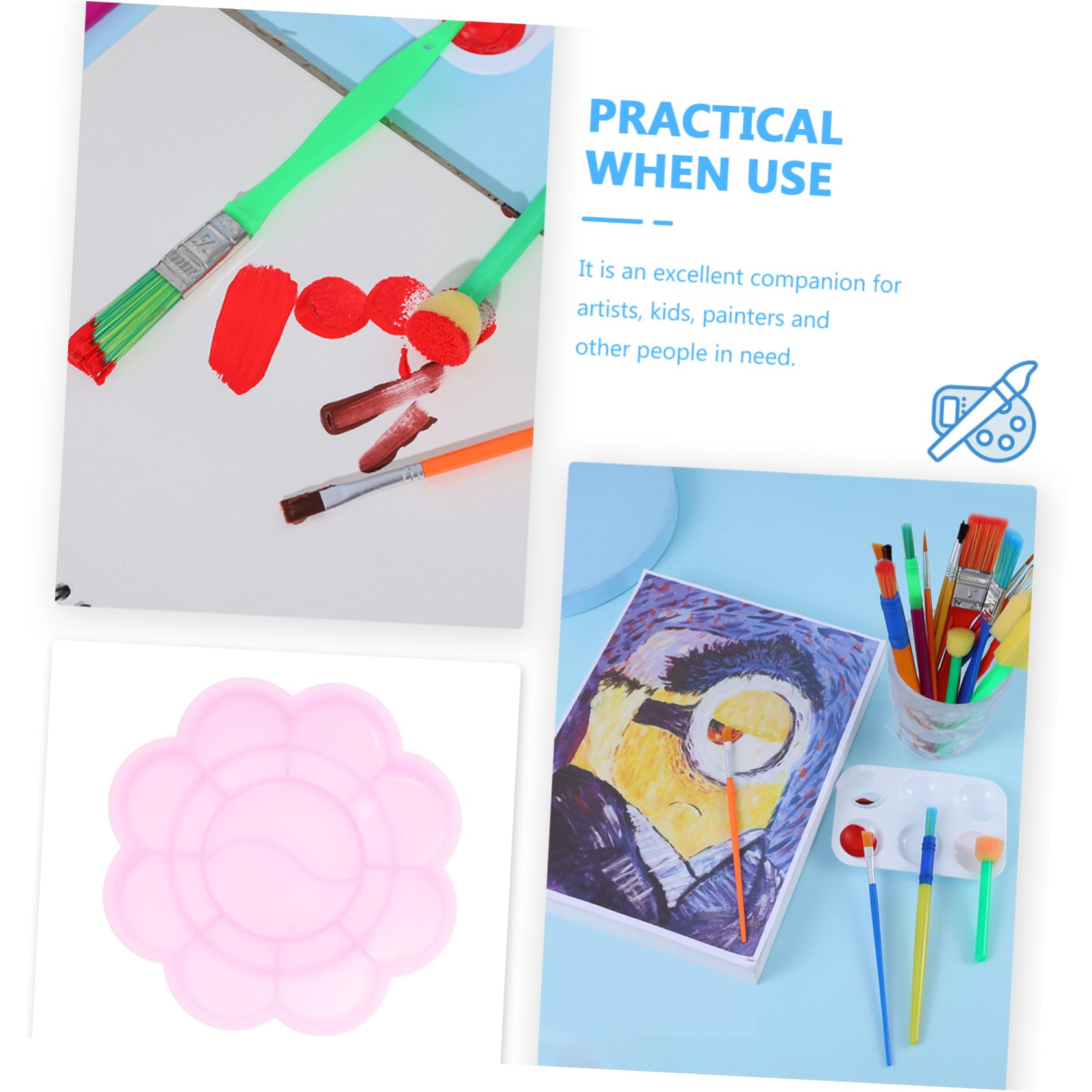 ERINGOGO 100pcs Plastic Paint Palette Watercolor Drawing Pad Pigment Trays for Boys and Girls Adults