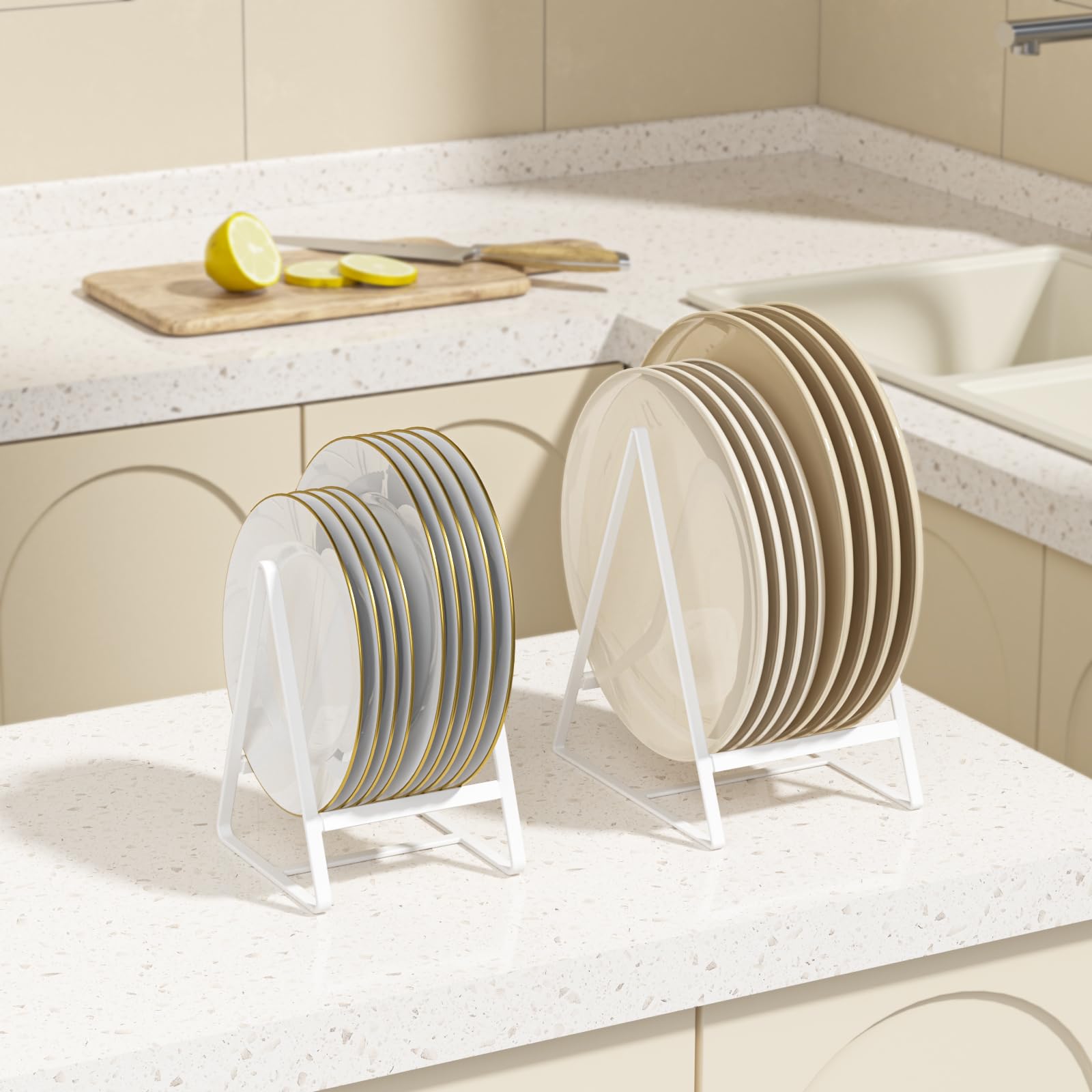 Hikinlichi Triangle Plate Holders Organizers 2 Pack Upright Cabinet ...