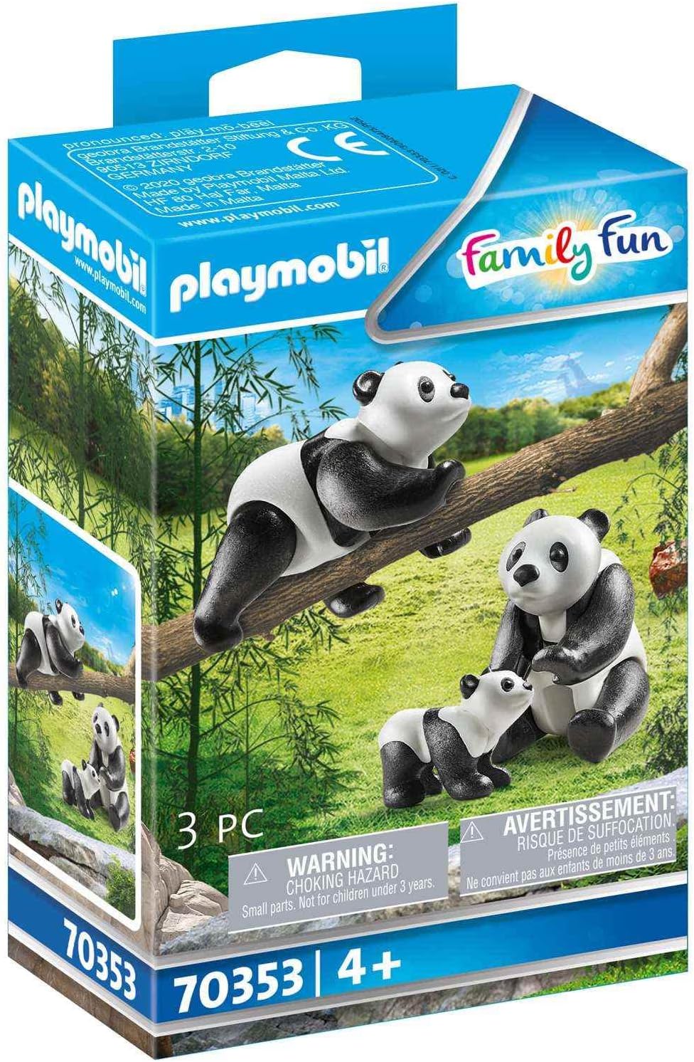 Playmobil 70353 Family Fun Pandas with Cub, Fun Imaginative Role-Play, PlaySets Suitable for Children Ages 4+