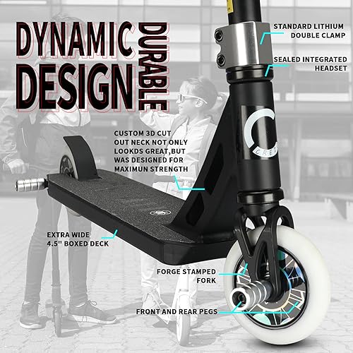 Miniatura 3 de CREDO Pro Scooter  Scooter de acrobacias con ruedas de 4.331 in  Scooter de trucos intermedio y principiante de 8 años  Scooter de estilo libre para