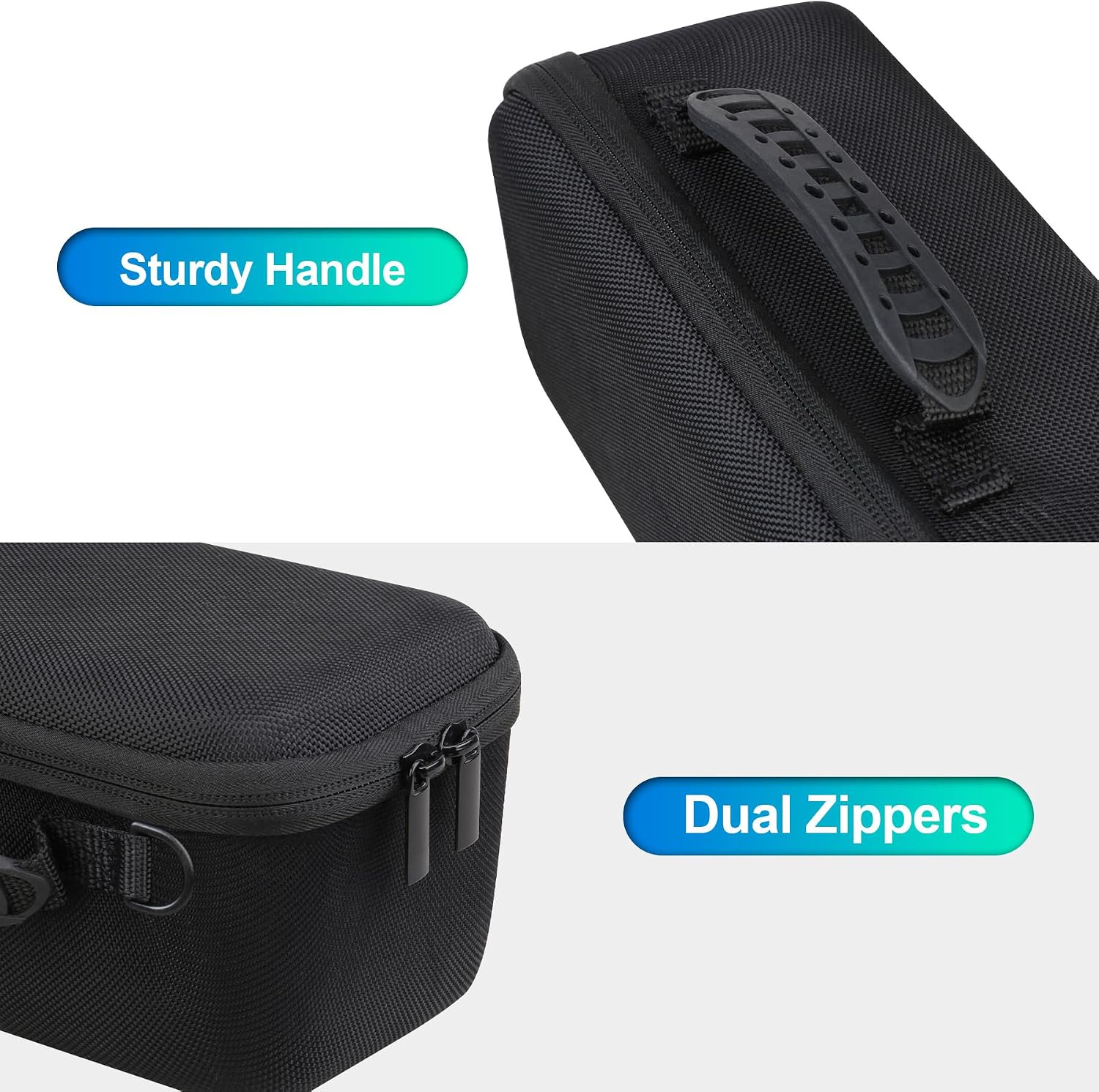 BOVKE Carrying Case for Blue Tees Golf Player+ GPS Speaker with Touch Screen Display, Portable Golf GPS Speaker Holder with Extra Space for Charging Cables, Black+Orange