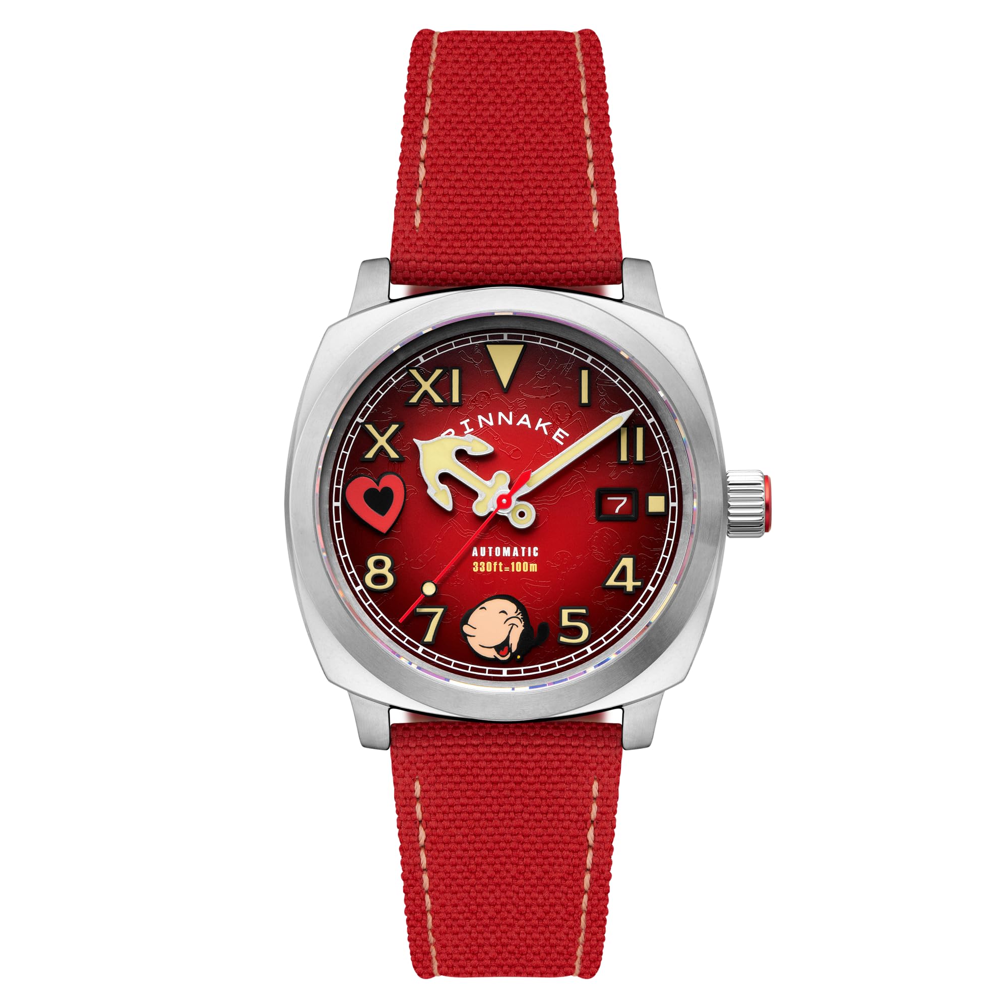Spinnaker Herren-Armbanduhr 42 mm Hull California Automatik Popeye Sailors and Sweethearts Limited Edition mit Nylonband SP-5169