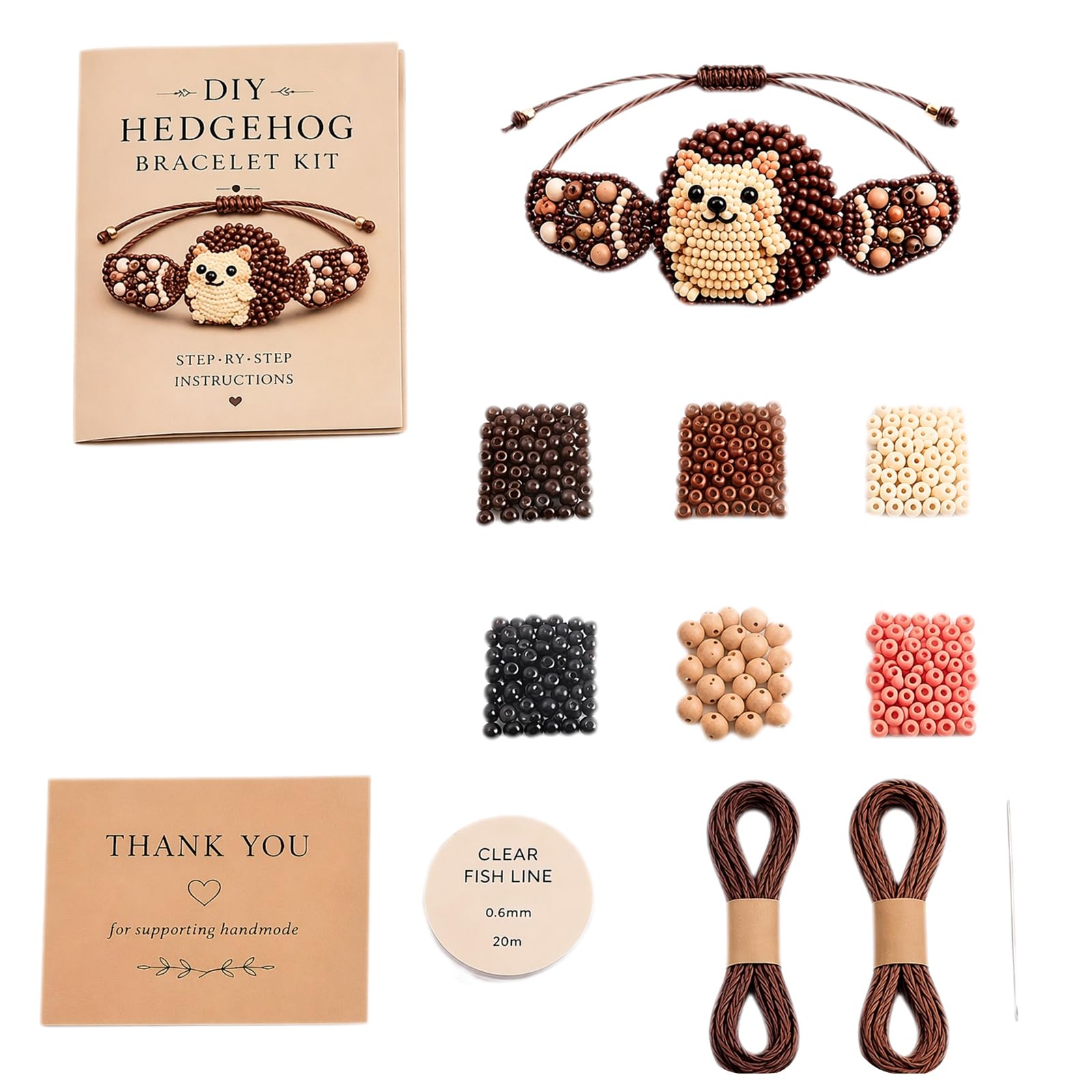 DIY Beaded Bracelet Making Kit, Cute Animals Beadwork Kits with Instructions, Adjustable Handmade Bead Weaving Jewelry Making Set for Adults Beginners Animals DIY Craft Lovers