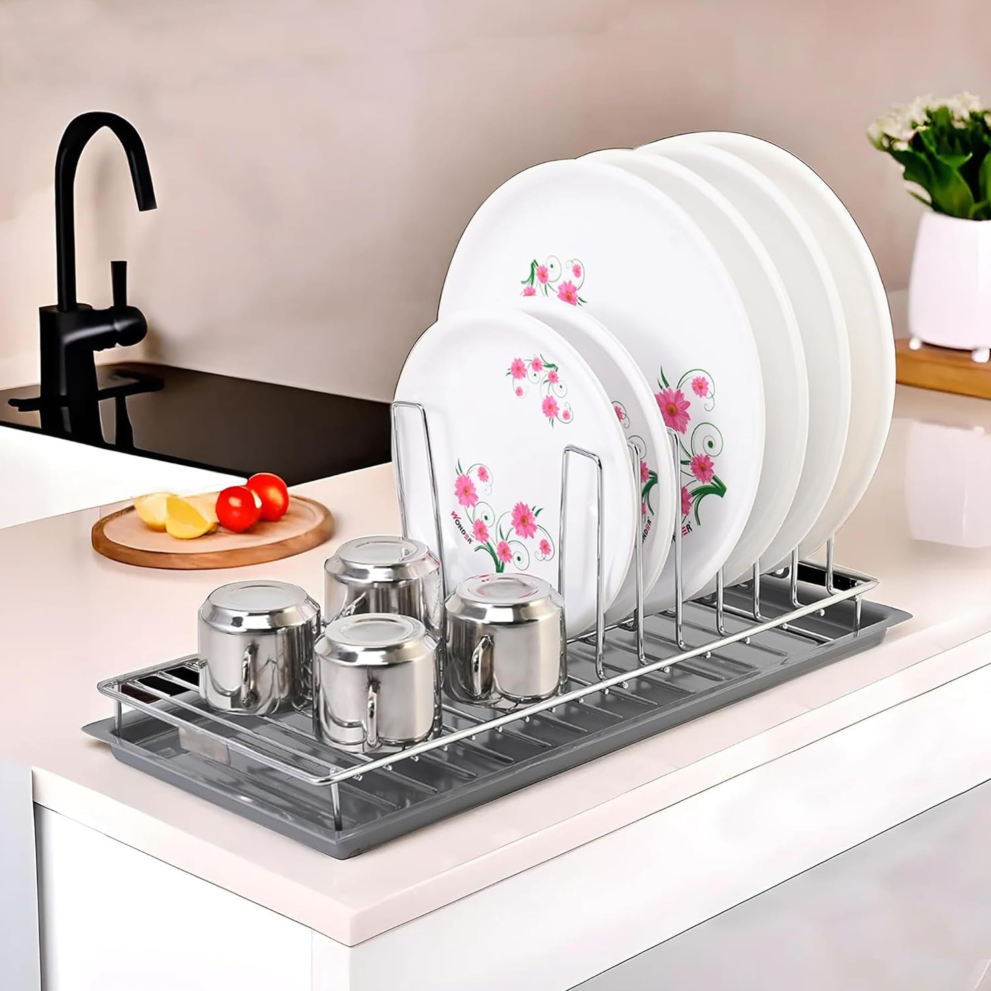See full amazon price history chart for Kuber Industries Stainless Steel Glass & Plate Stand for Kitchen | Crockery Rack Organizer With Draining Tray Included - Silver & Grey Kuber Industries Stainless Steel Glass & Plate Stand for Kitchen | Crockery Rack Organizer With Draining Tray Included - Silver & Grey (B0DF2G55ZQ) Amazon Price History, Amazon Price Tracker