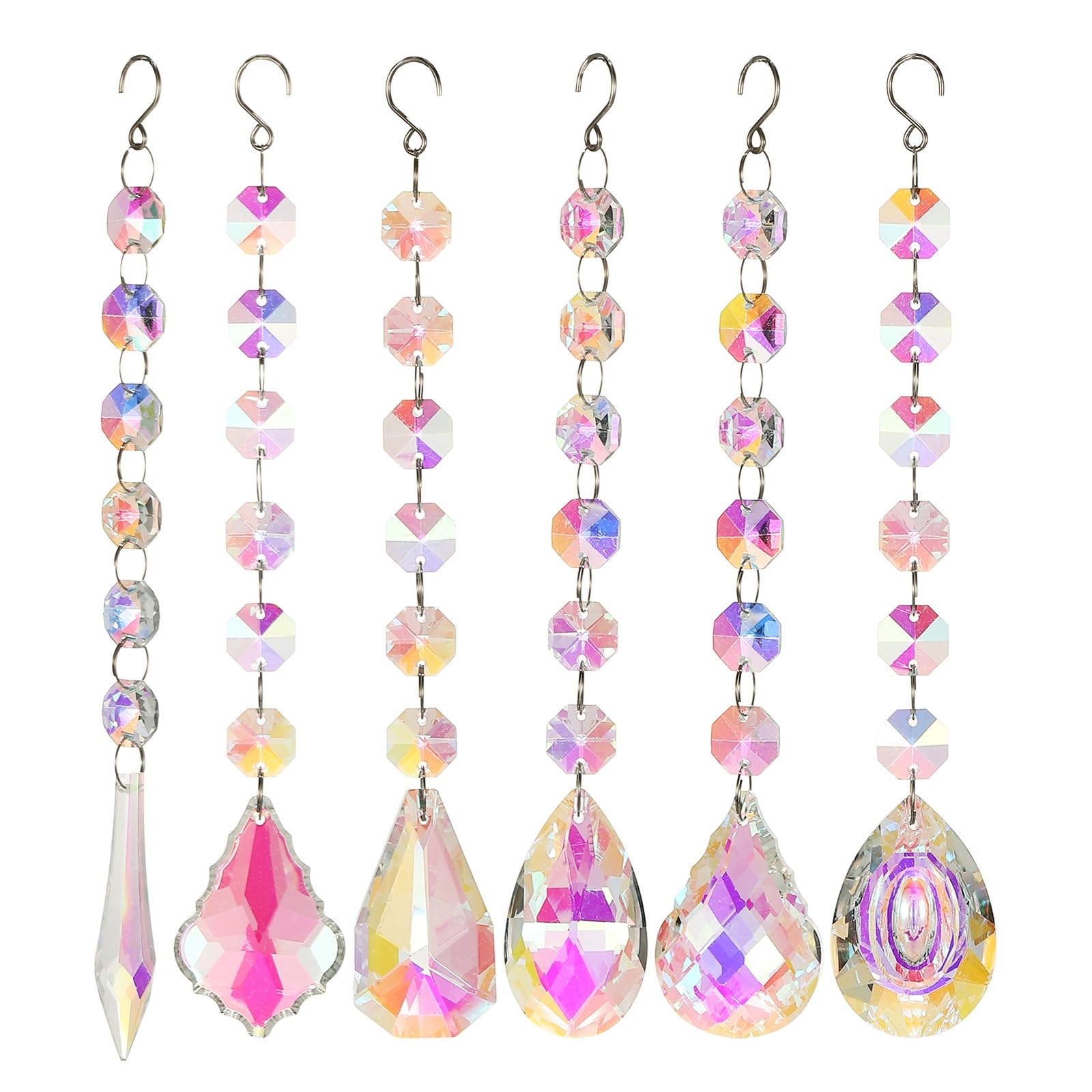 Attrape-soleil en cristal PATIKIL lot de 6 prismes multicolores à suspendre pour décoration