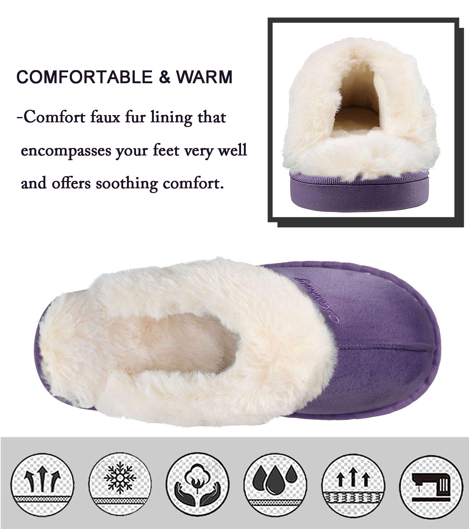 Inverno Pantofole Scamosciate da Donna Morbido Antiscivolo Scarpe Caldo Peluche Uomo Accogliente Memoria Schiuma Pantofole da Casa 34-45EU