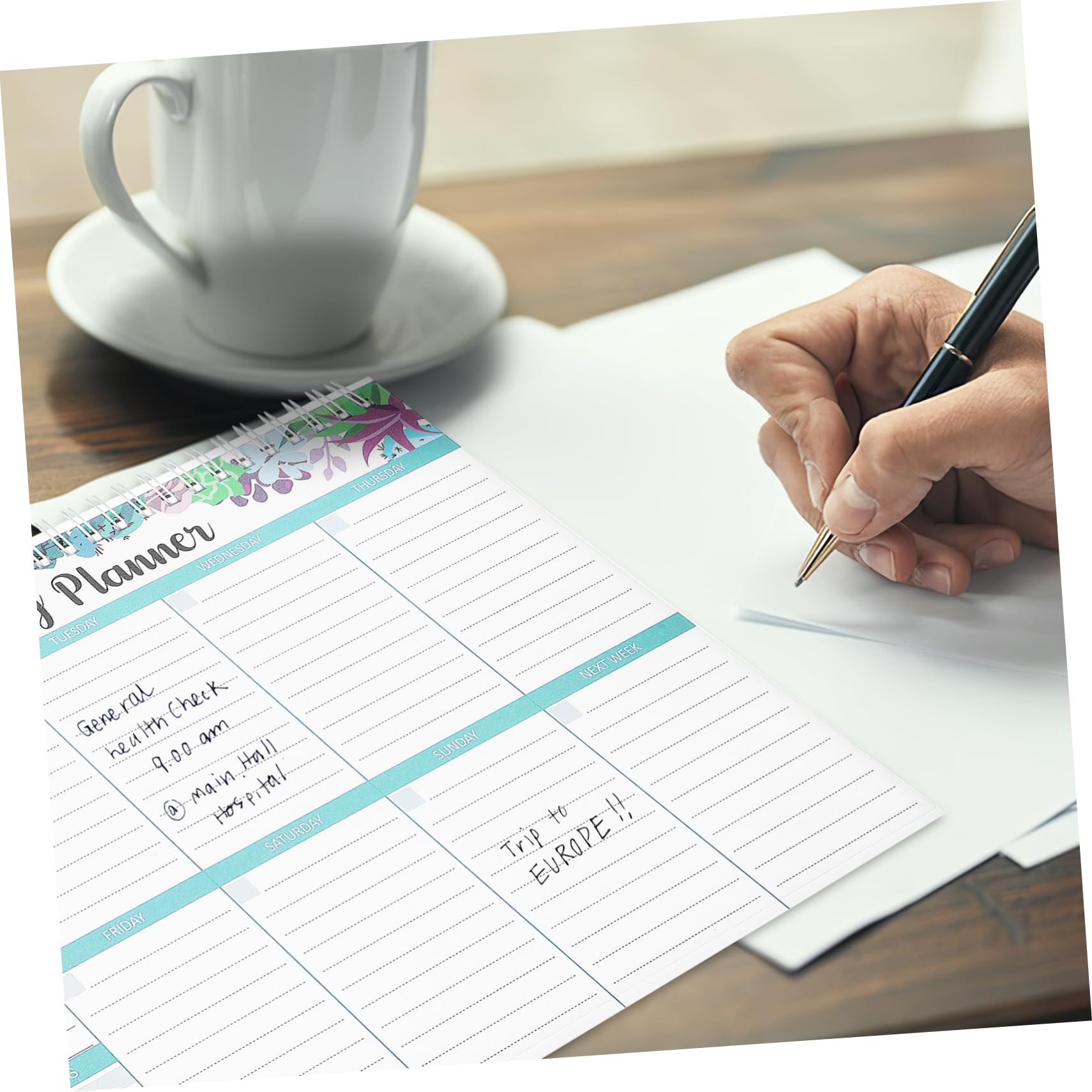 DOITOOL 4 Pezzi Planner Settimanale Scrivania con Attività e Tracker Abitudini Taccuino Organizzativo per Studenti Insegnanti e Ufficio Carta Resistente per