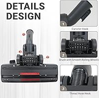 Vista 7 de EZ SPARES Replacement for Universal Vacuum Cleaner Floor Brush Head, 1 1/4" 32mm 2 New Functions Choose (On Floor&Carpet),Vacuum Cleaner Parts