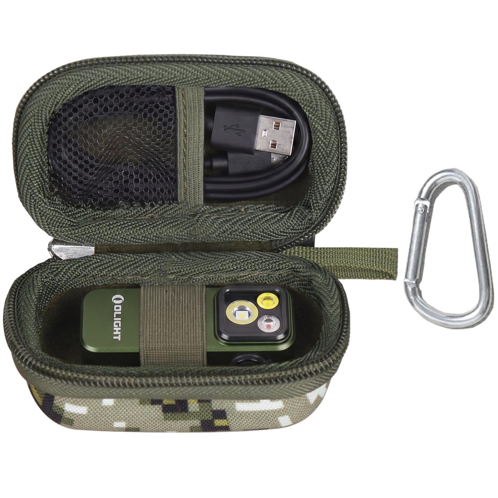 Case Compatible with OLIGHT Oclip 2 Pro/Pro/Ultra/ProS EDC Flashlight Clip-on Light - Hard Travel Carrying Storage Bag, Box Only (Green)