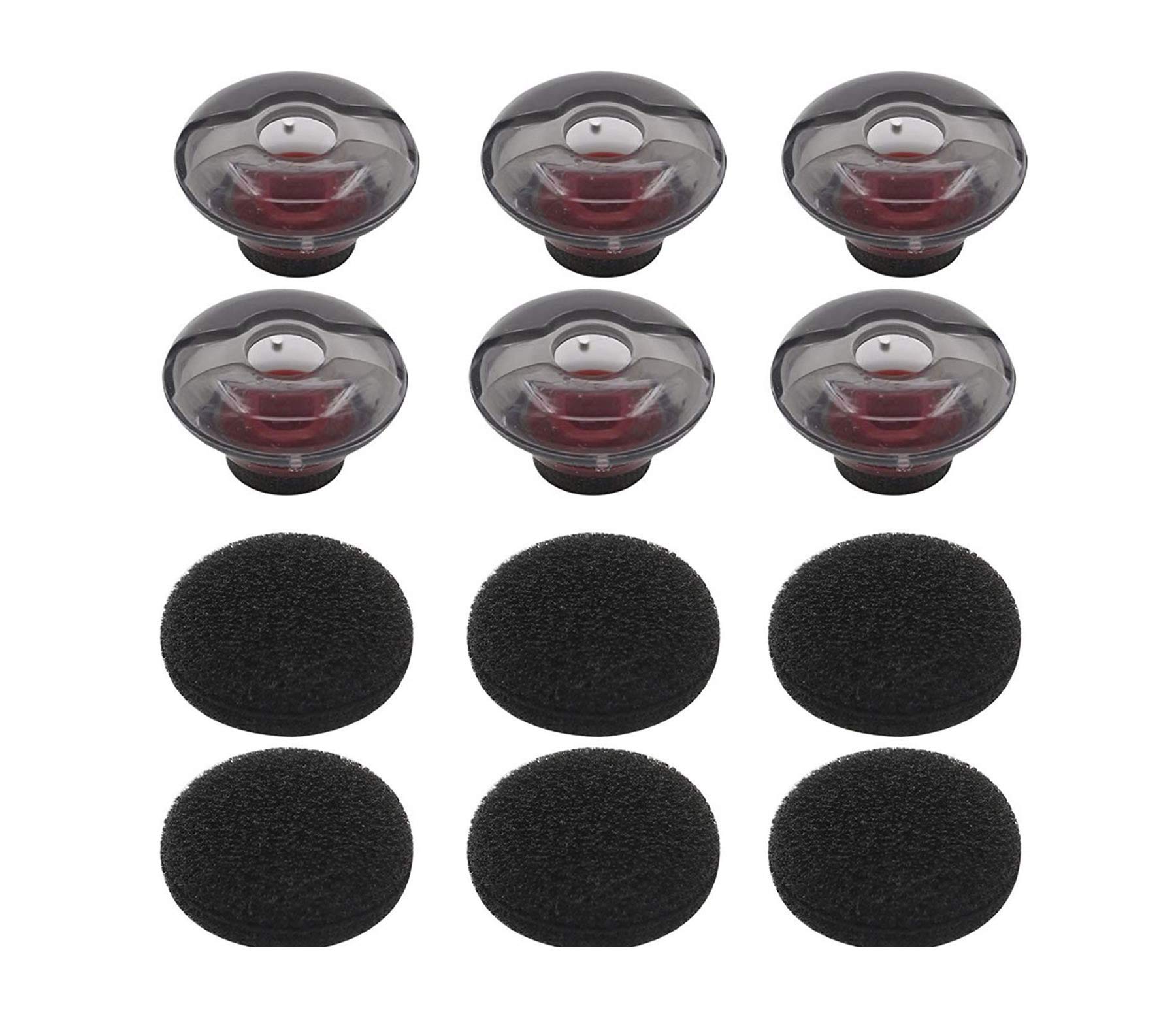 6pcs Medium Sizes Eargels/Eartips/Ear-Cushion for PLT Voyager 5200 (206110-101) Replacement Spare Kit with Foams Covers.