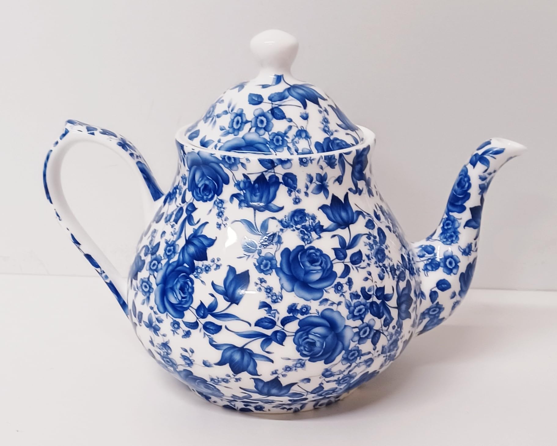 Delft Théière en porcelaine anglaise Bleu 900 ml Motif floral