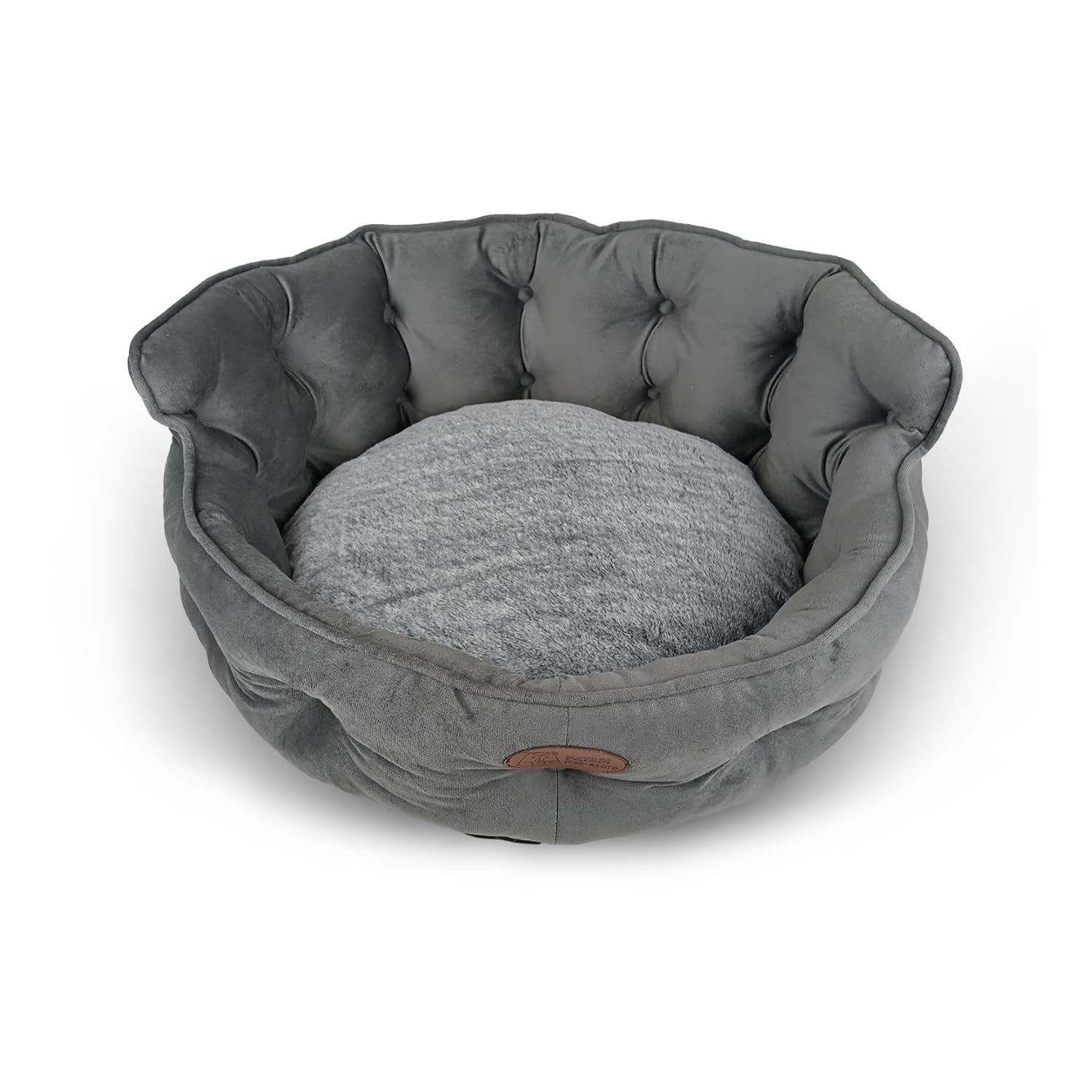 Divanetto per Cani e Gatti, Cuccia da Interno Sfoderabile, Lavabile in Lavatrice, King Grigio, Large 68 cm