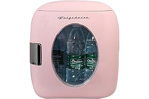 FRIGIDAIRE 12 Can Retro Mini Fridge for Bedroom, Pink