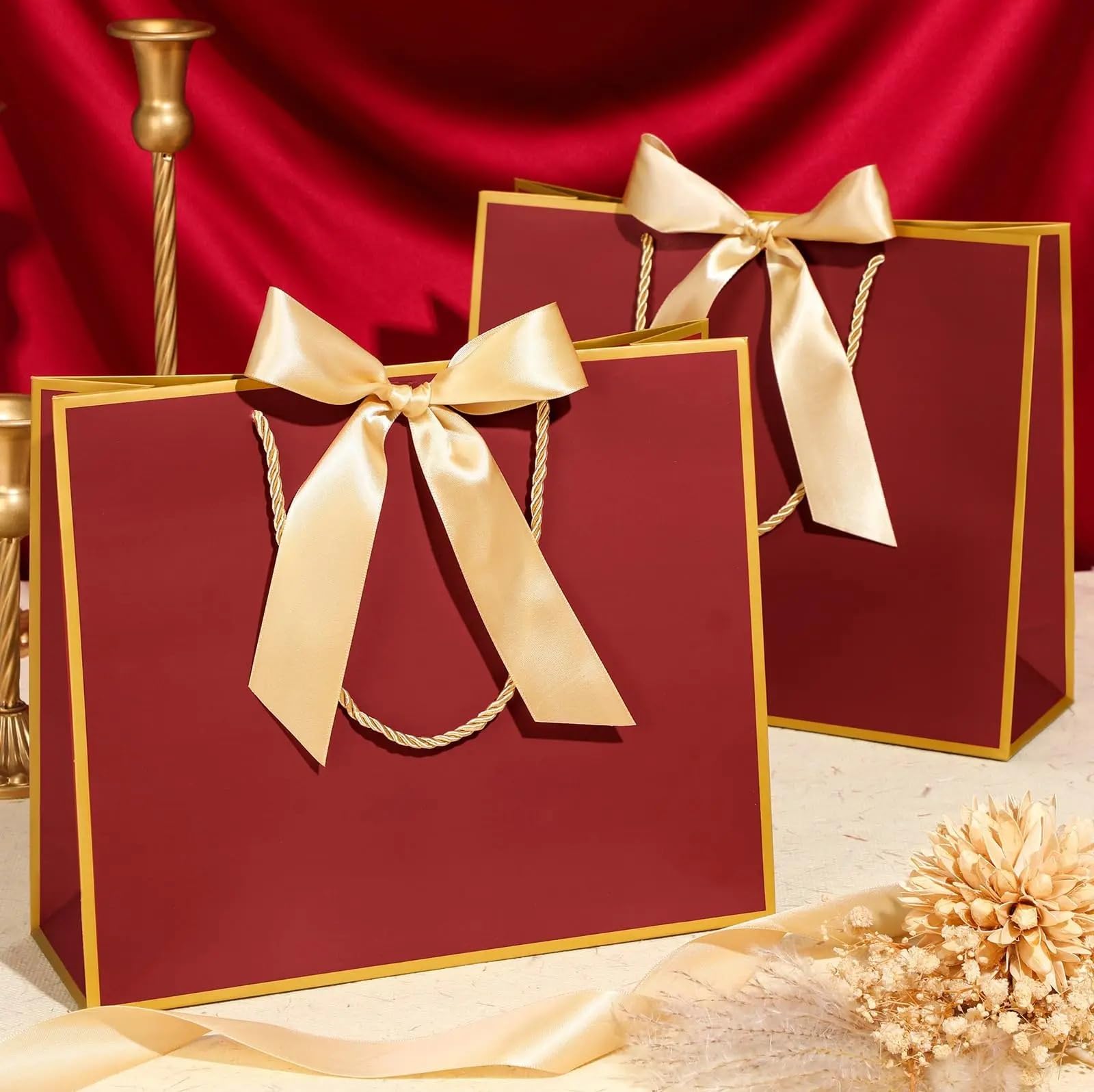 Bolsas Regalo 10 piezas bolsas de regalo elegantes con borde dorado