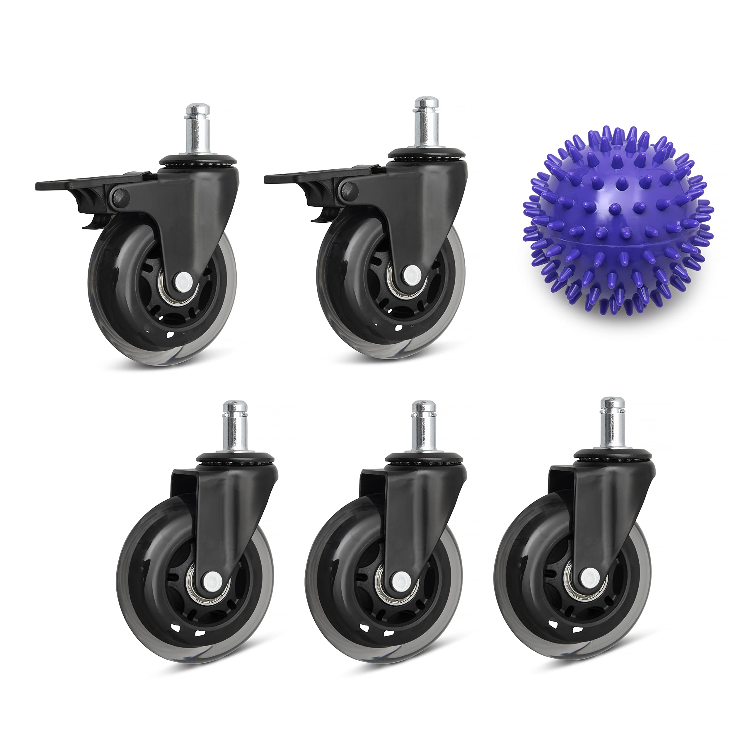 Buy BlissDeal Office Chair Caster Wheels Set of 5 2 with Brakes