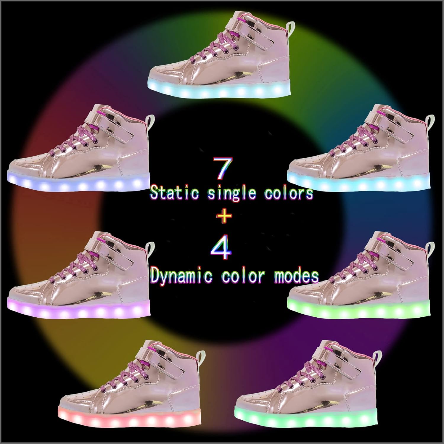 Hot Dingding LED Light Up High Top Sneakers Flashing Shoes for Women Men Teens with USB Charging Glowing Luminous Shoes - Image 5