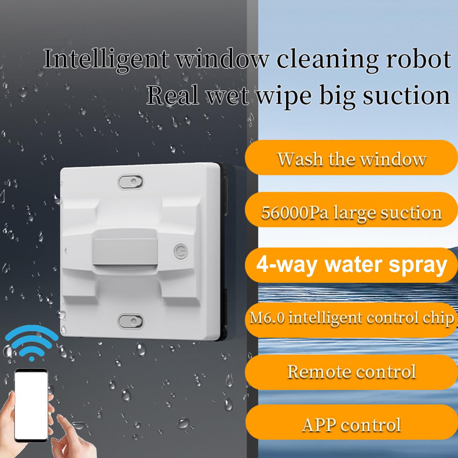 Robot Per La Pulizia Delle Finestre - Lavavetri Automatico Intelligente Con Ai Avanzata, Forte Aspirazione 5600 Pa, Per Casa E Ufficio - Lavoro Efficiente, Sicuro E Silenzioso,White