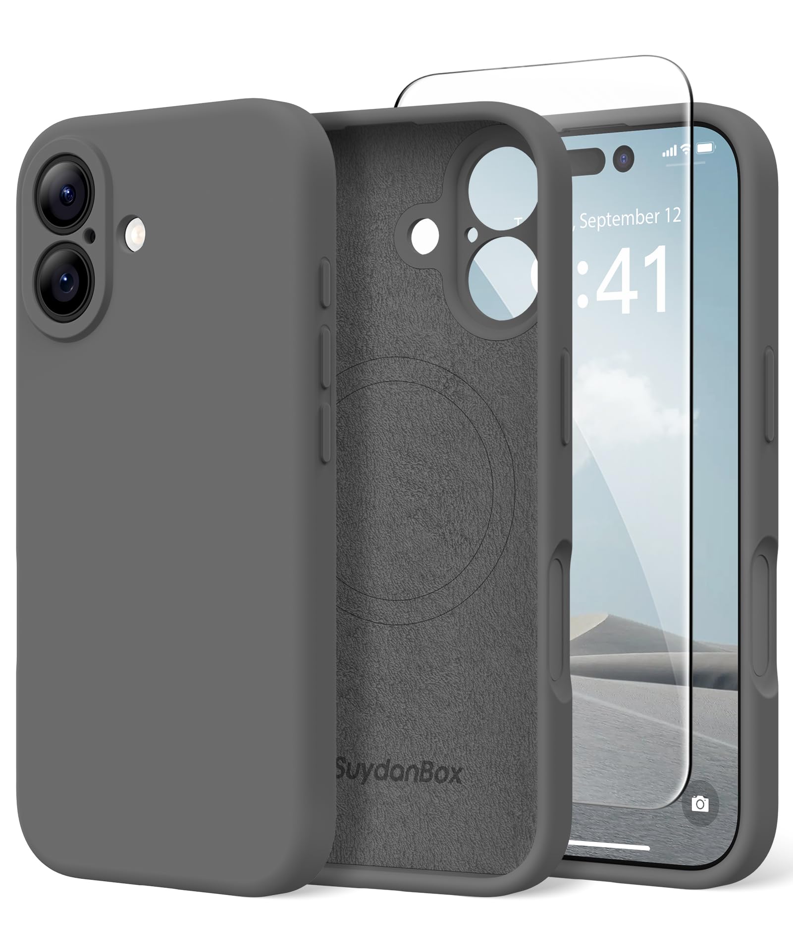 Magnetic for iPhone 17 Case Silicone Dark Gray
