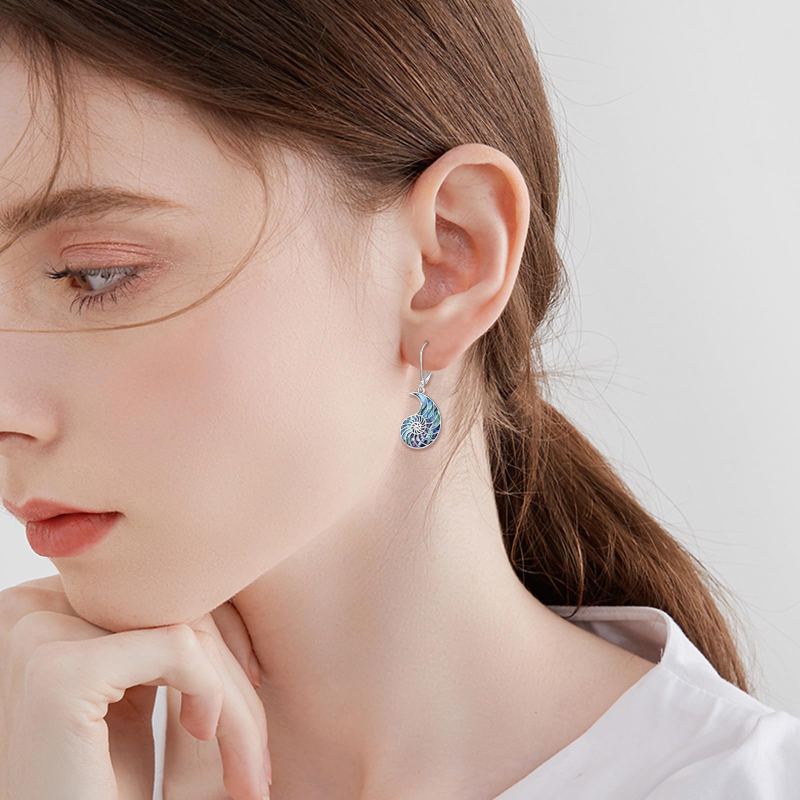 AXELUNA Conch Ohrringe Sterling Silber Teardrop Abalone Shell Ohrringe für Frauen baumeln Geschenke