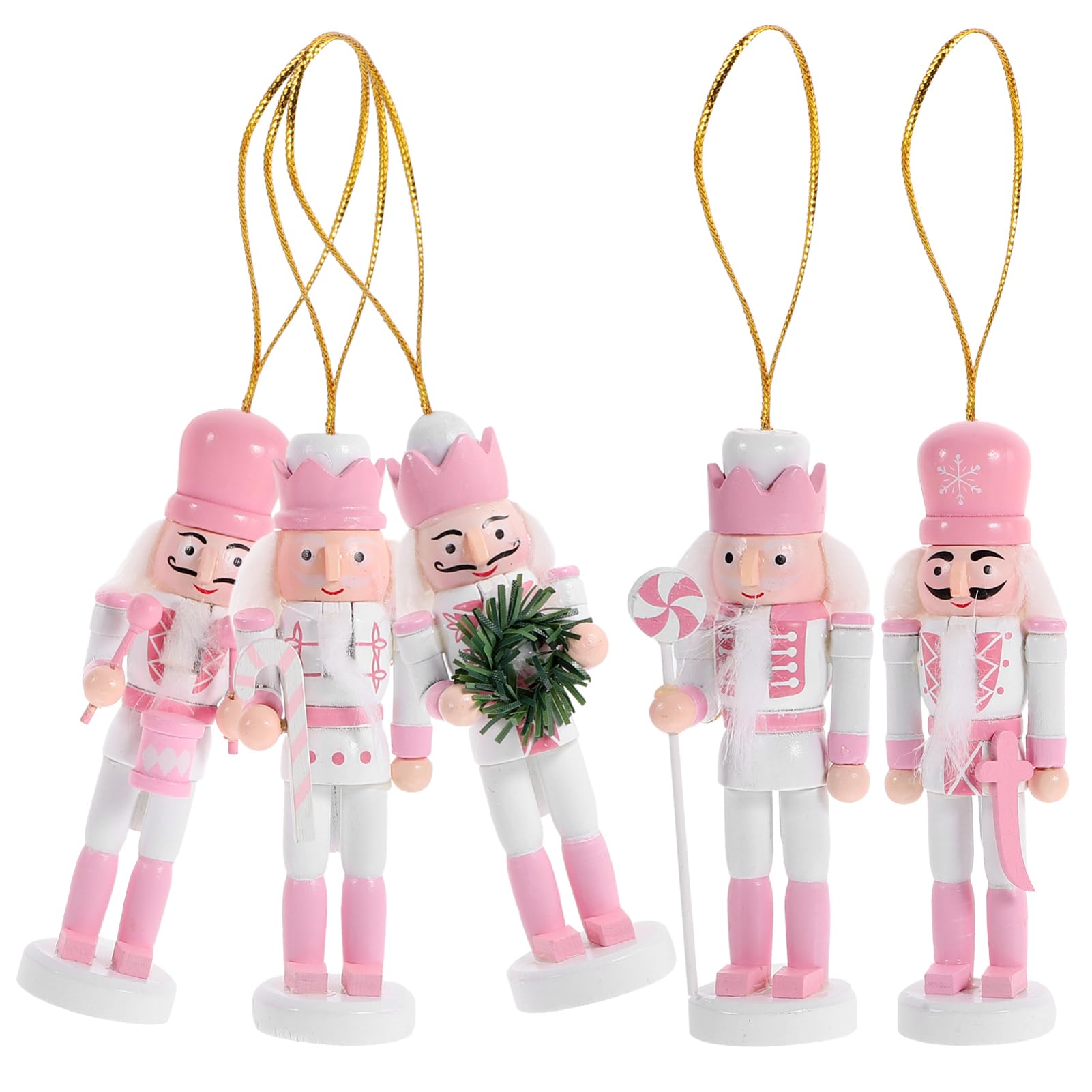 POPETPOP 4 Ensembles d'arbre De Casse-Noisette Éplucheur De Noix Casse-Noix pour Toutes Les Noix Cueilleur De Noix Décor Marionnettes À Doigts Pièce Maîtresse Rose Bois 5 Pièces * 4