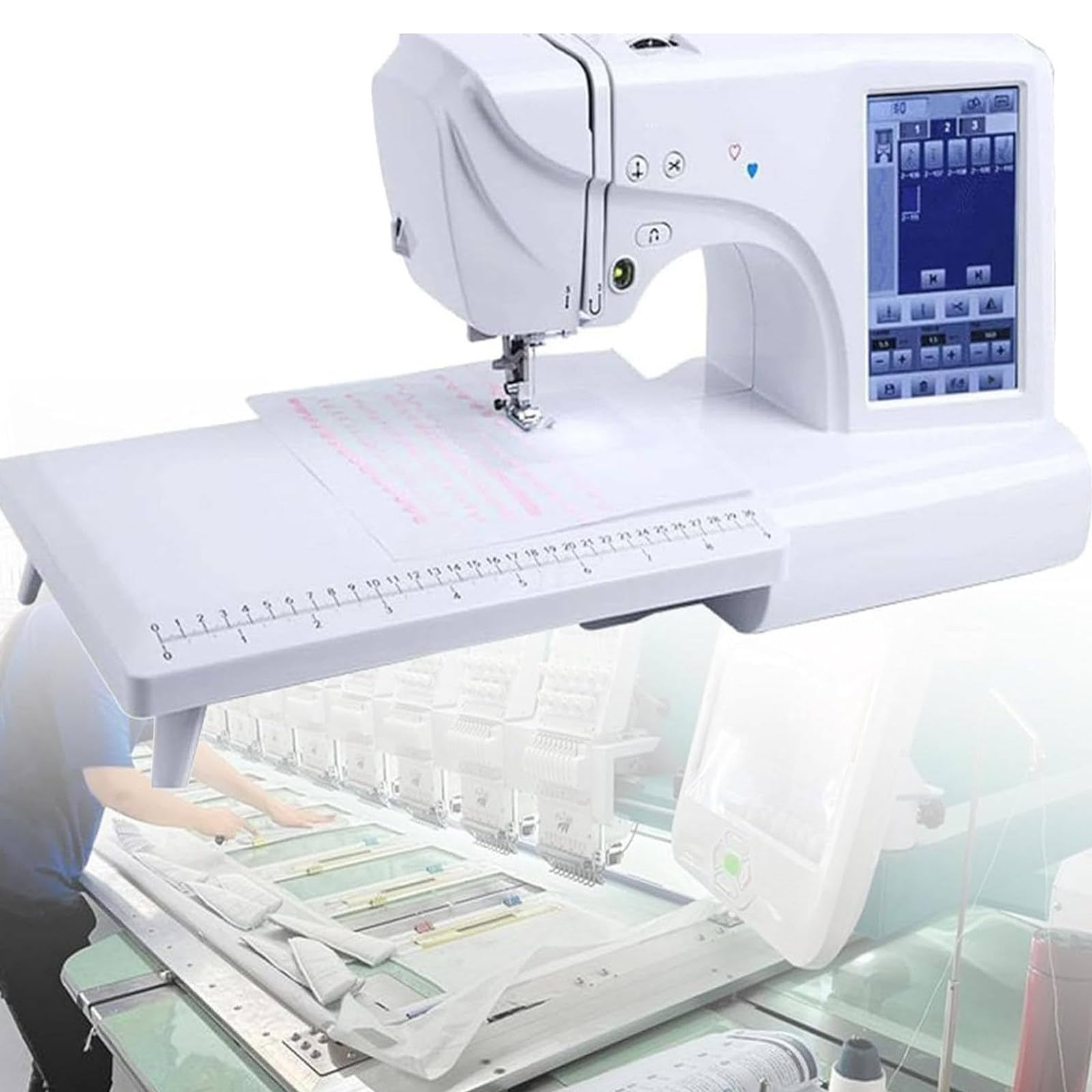 Macchina da Ricamo Bai con Display Touch LCD da 7 Pollici, Supporta la Lettura del Disco U e ha un'area di Ricamo da 4 "X 9,2", per Tutte Le Esigenze di Cucito, Cucito reso Facile