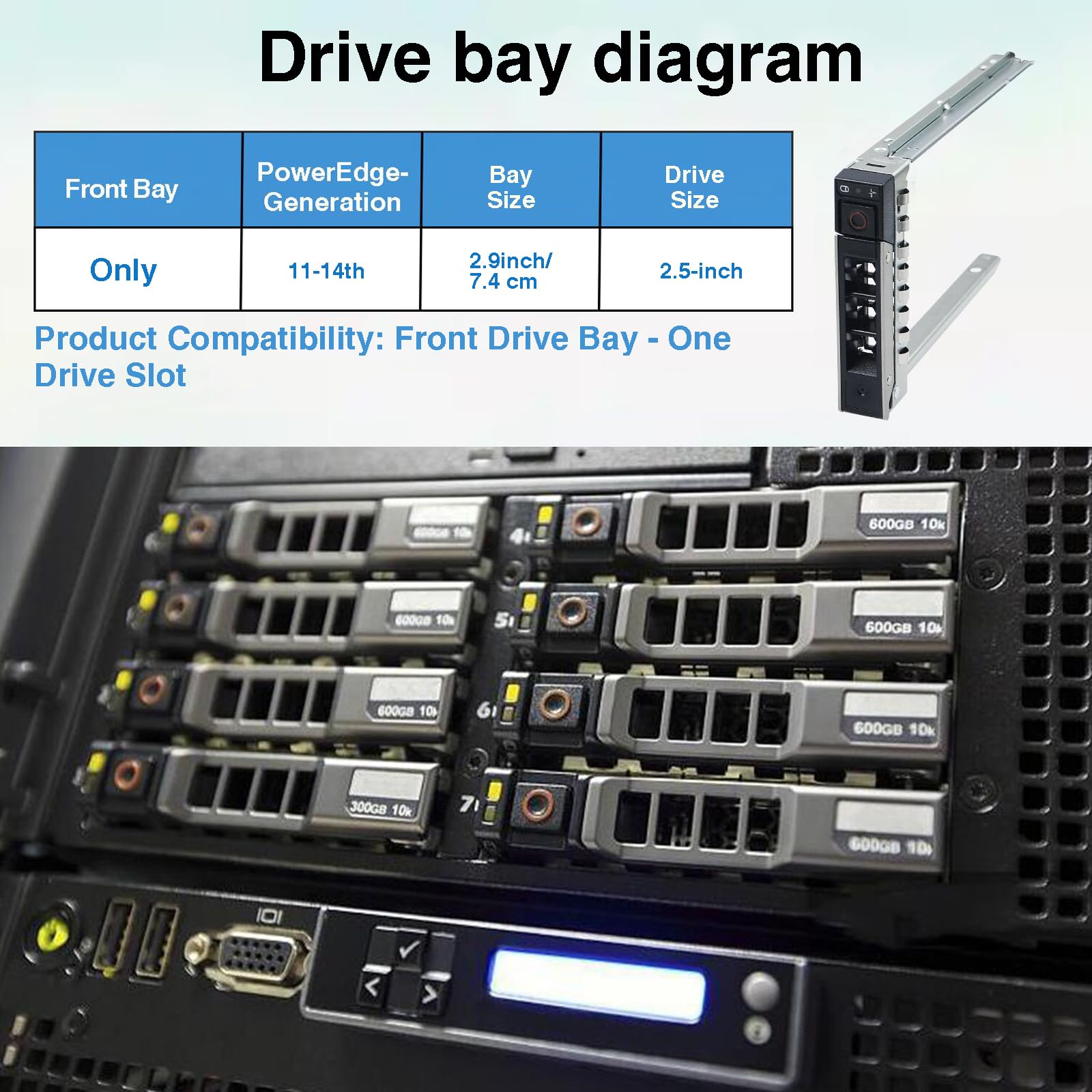 Vassoio 2,5 Per Dell Vassoio Caddy 2.5" Per Server Dell R730XD - Foto 6