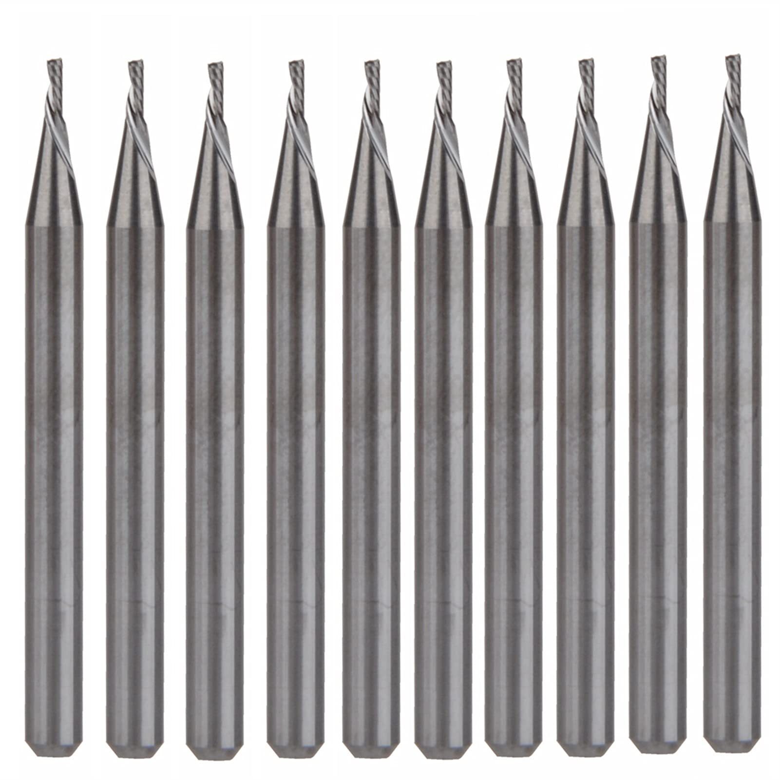BERWENNY 10pcs/Set 1.0/3mm Carbide Single-Flute Thread Mills Sprial-Bit Left Hand Down Cutting Tools Milling Cutter Bit