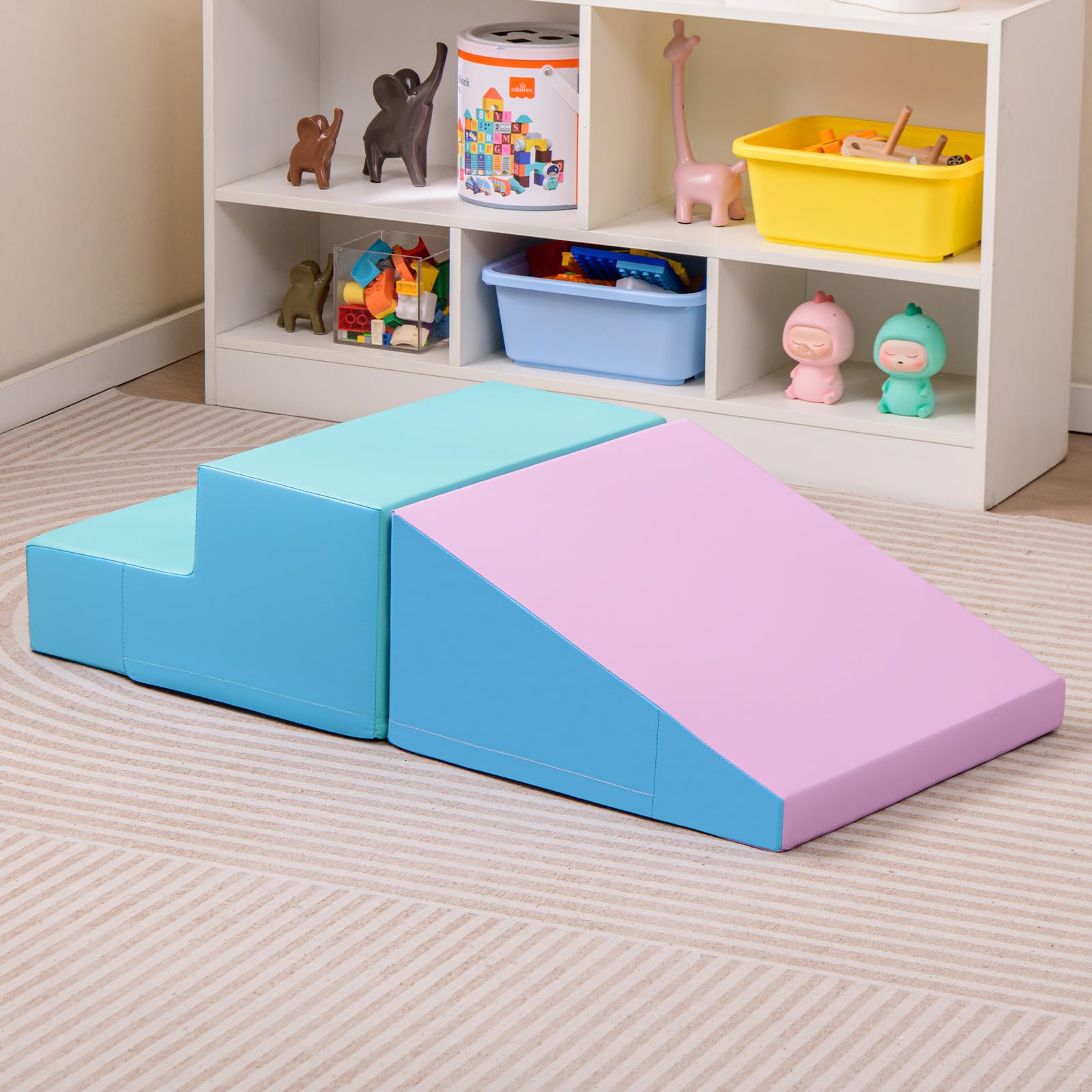 GLACER Foam Play Gym, 2-Piece Soft Climber & Slide for Crawling, Balancing & Active Fun (Ages 1-3) (Purple)