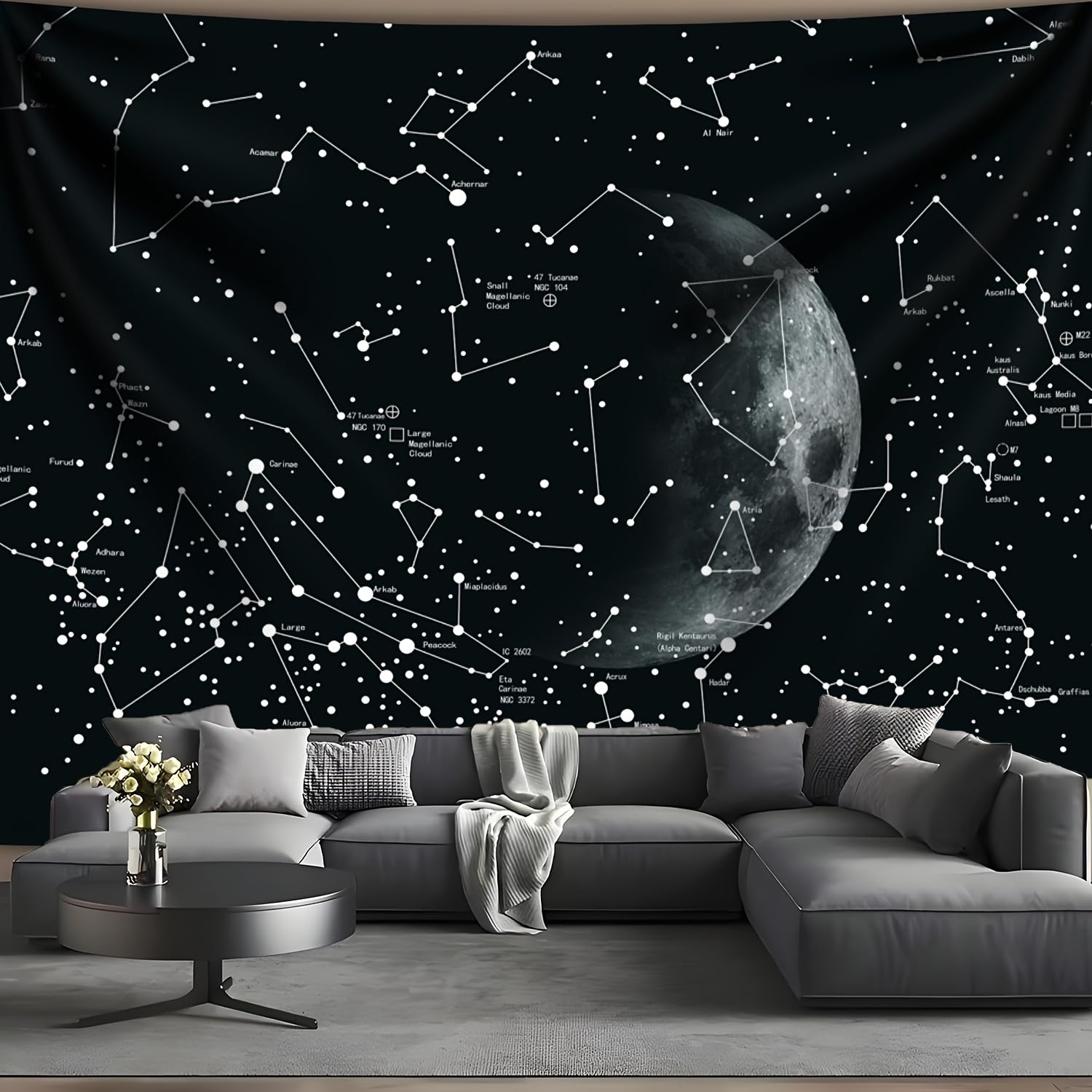 Arazzo Spaziale Accnicc – Astronauta E Alieno Su Un Razzo – Decorazione Da Parete Hippie Colorata