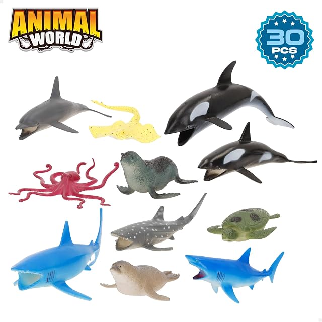 Foto 6 de 7 de ColorBaby Animal World - Cubo Animales Marinos, 30 Piezas, Tapete Mapa en inglés, Figuras realistas Animales…