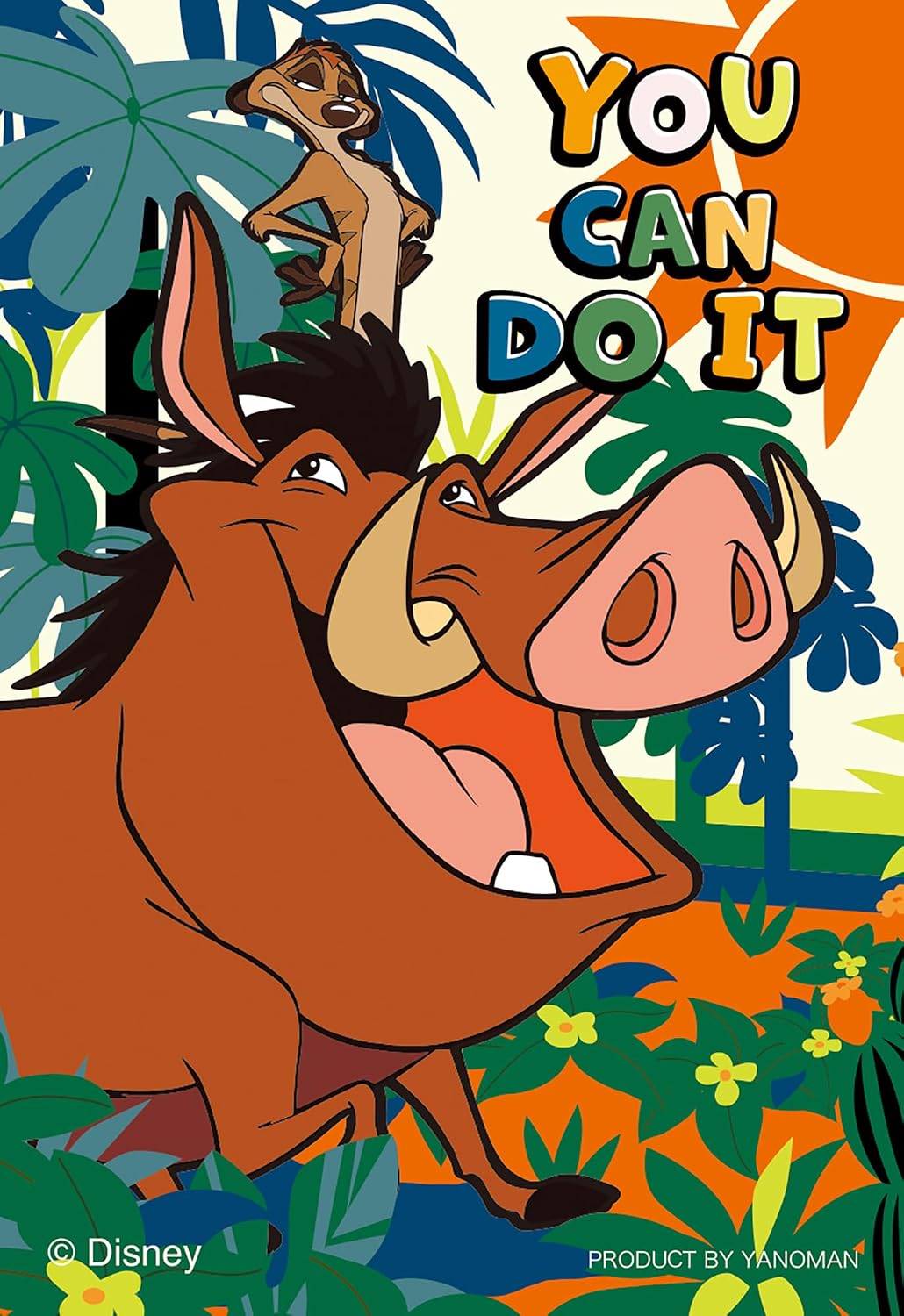 Yanoman 70 Piece Jigsaw Puzzle Copan Timon & Pumbaa (2.3 x 3.4 inches (5.9 x 8.6 cm) 70-74 Disney Portable Jigsaw Puzzle with Sleeve (1 Piece), Includes Pieces Request Paper
