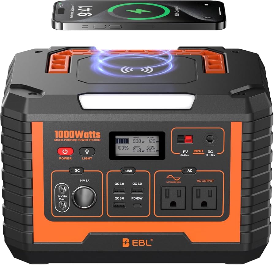 EBL 1000W ポータブル電源 Amazon.com : EBL Portable Power Station 1000W, Camping Solar