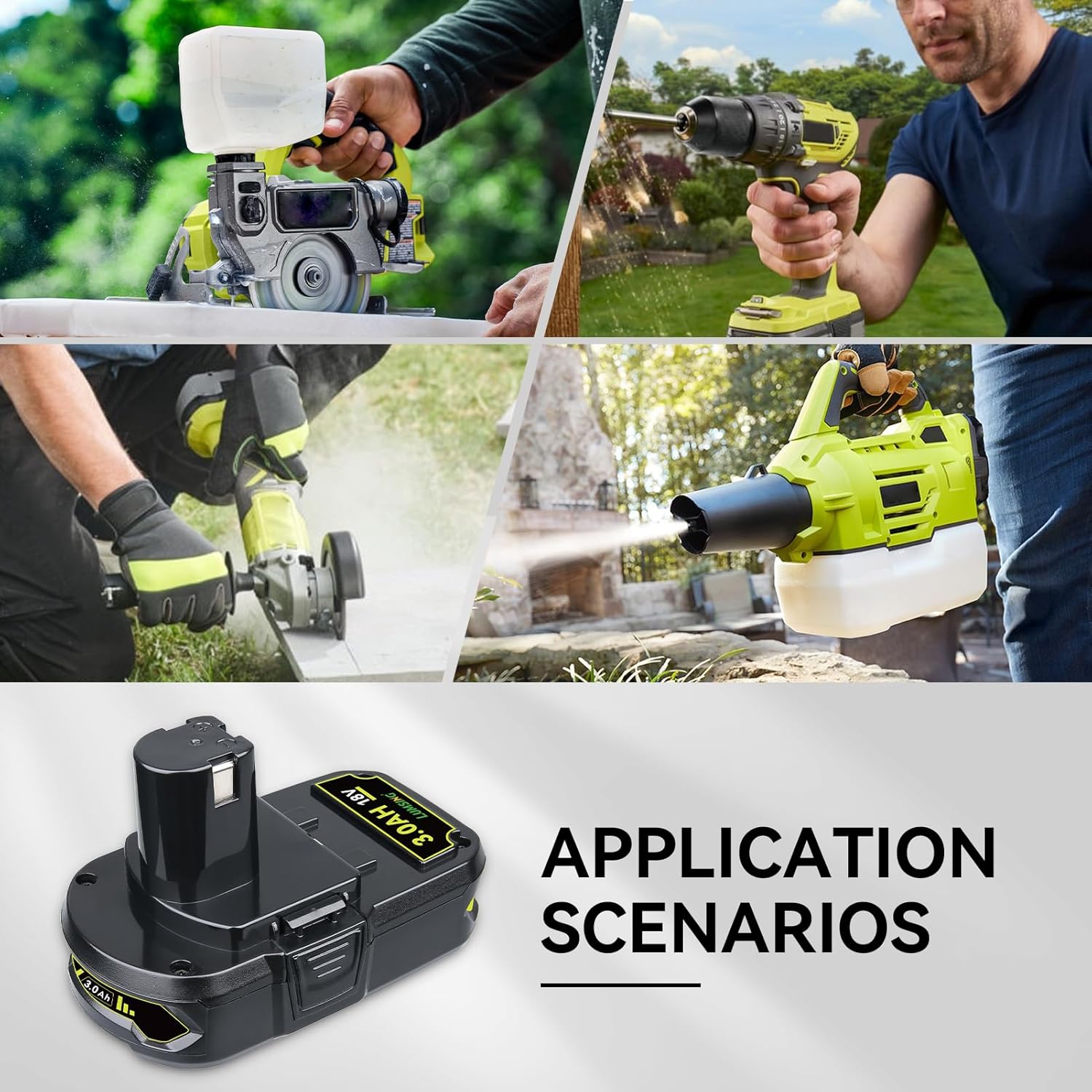 LUMSING 3000mAh P102 Battery and P117 Charger Compatible with Ryobi 18V Battery Lithium P102 P103 P104 P105 P107 P109 P122 Cordless Tool Batteries Rapid Rechargeable Batteries with Indicator