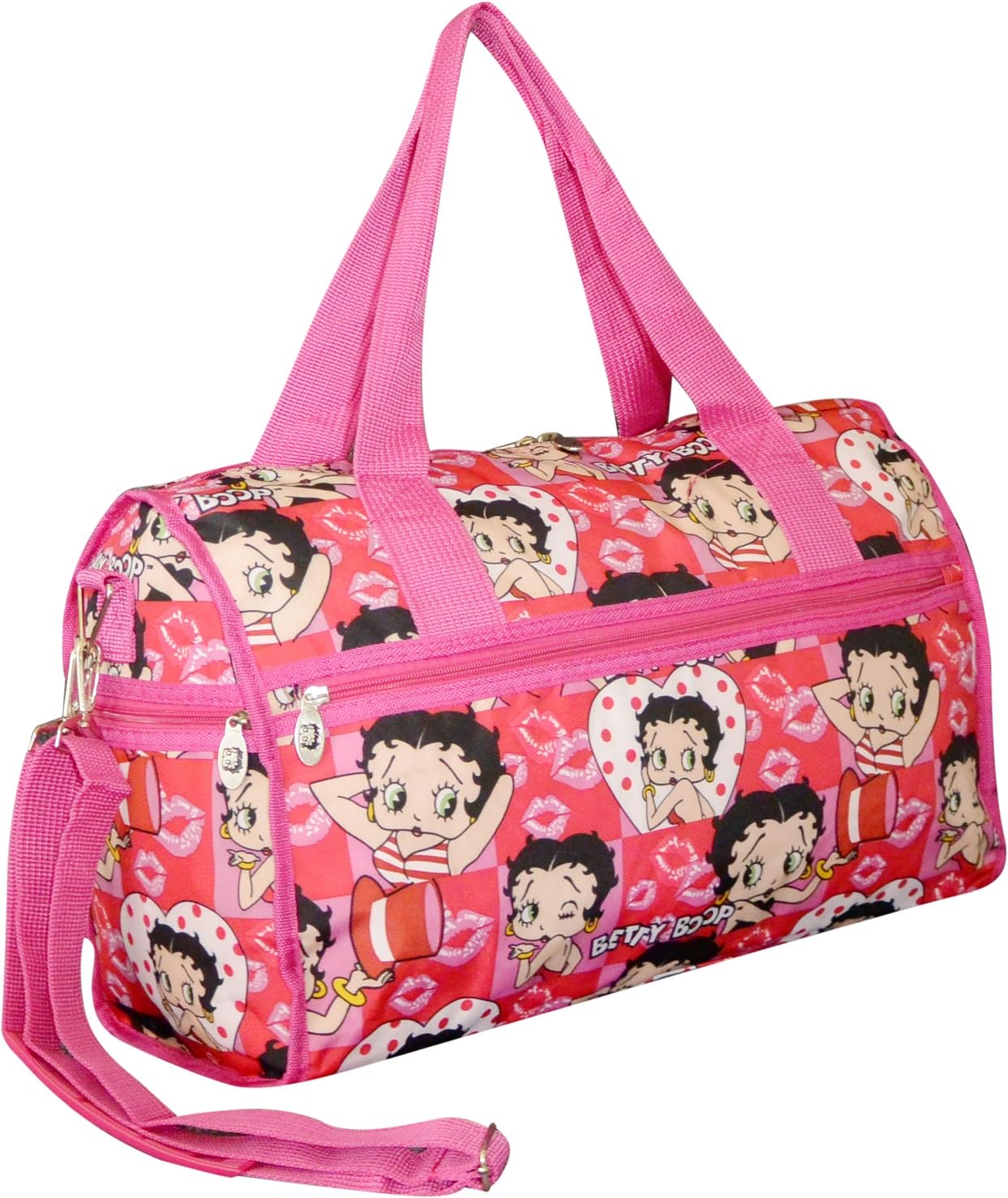 Betty Boop canvas Duffel 19" travel Bag Shoulder overnight handbag FACE black