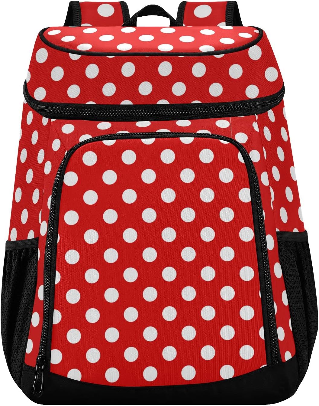 Sinestour Polka Dot Red Cooler Backpack Waterproof Backpack Cooler Insulated Leak