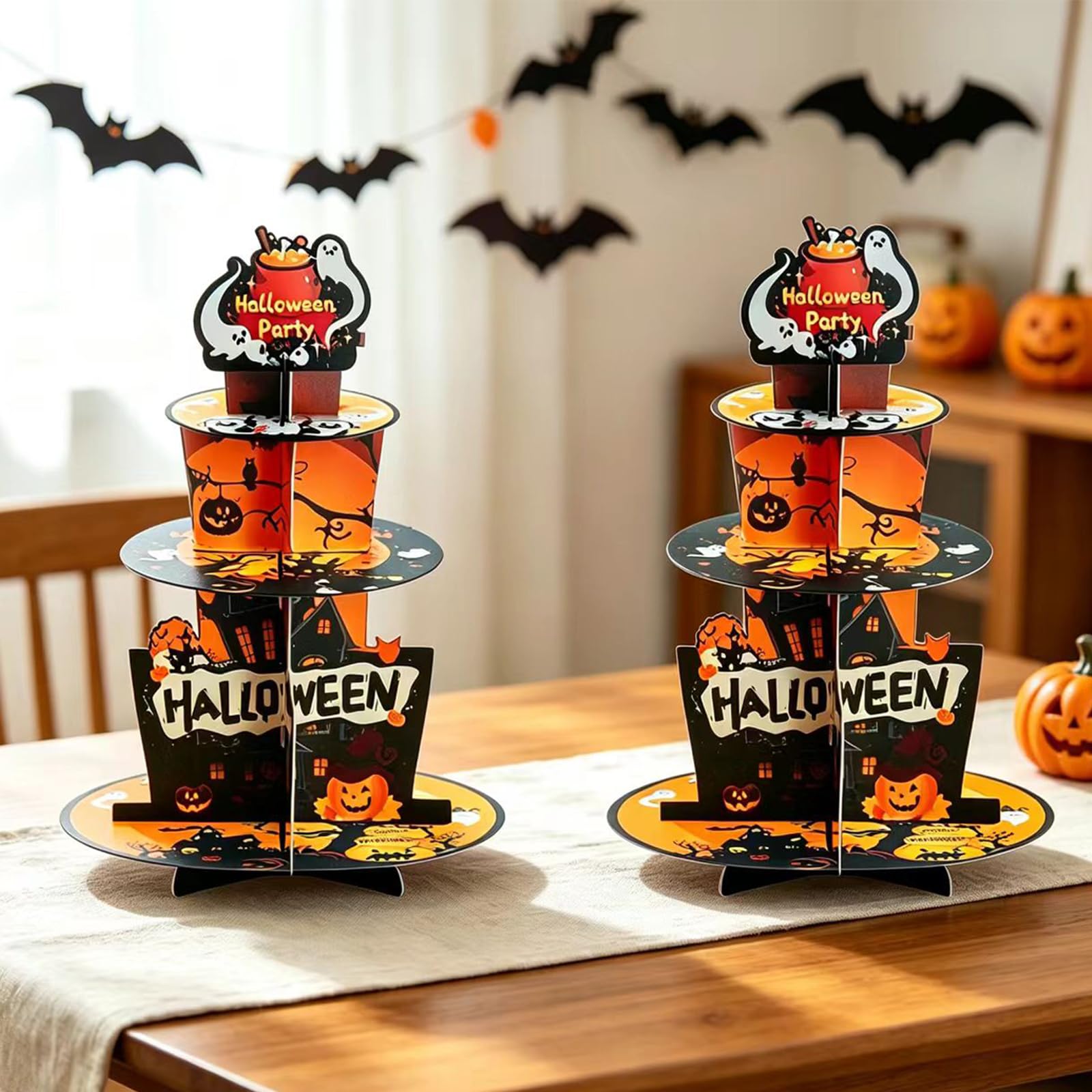 Présentoir à cupcakes Halloween pour éviter une table encombrée et réussir votre décoration