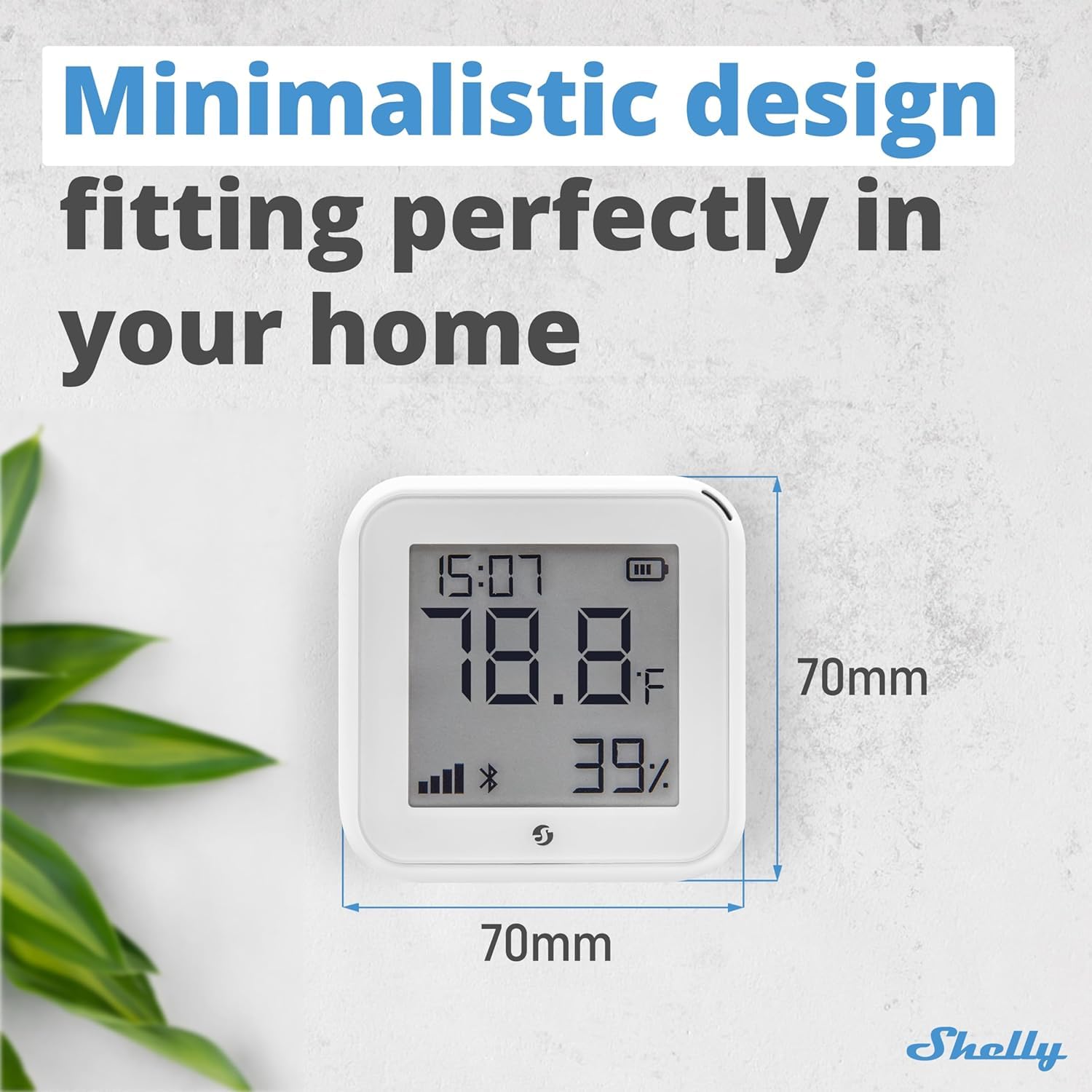 Shelly H&T Gen 3-2 sensori di temperatura e umidità Wi-Fi e Bluetooth, automazione domestica, nessun hub necessario, lunga durata della batteria, montaggio a parete