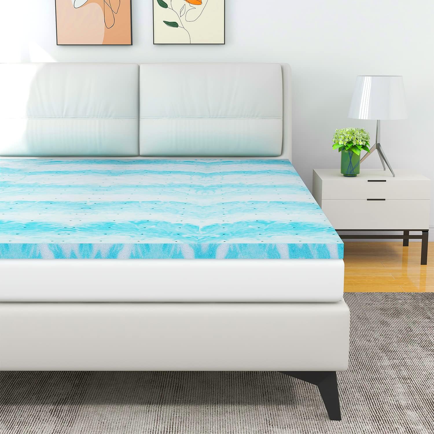 Queen Mattress Topper, 2 inch Cooling Gel Memory Foam